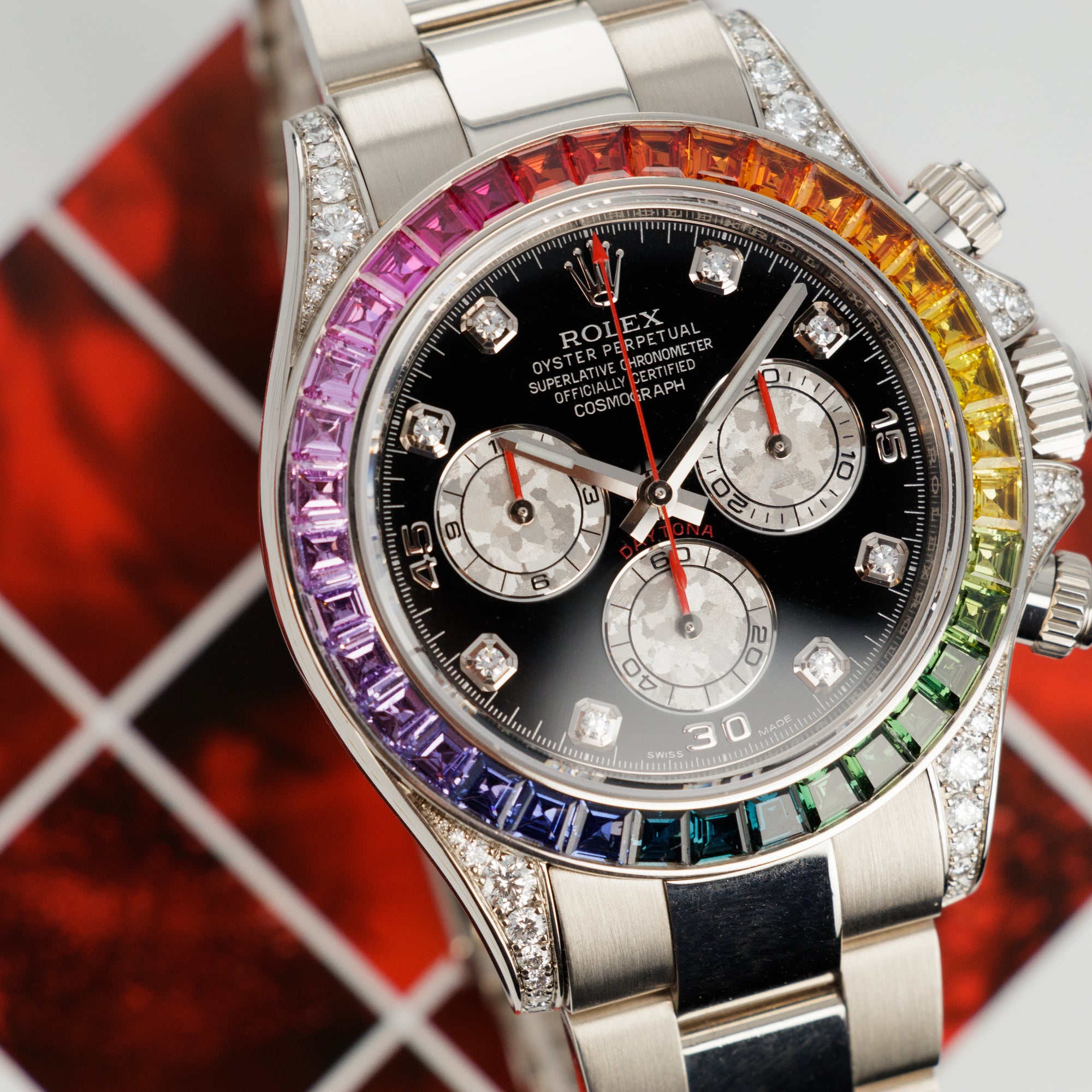 Rolex - Rolex White Gold Rainbow Daytona Watch Ref. 116599 - The Keystone Watches