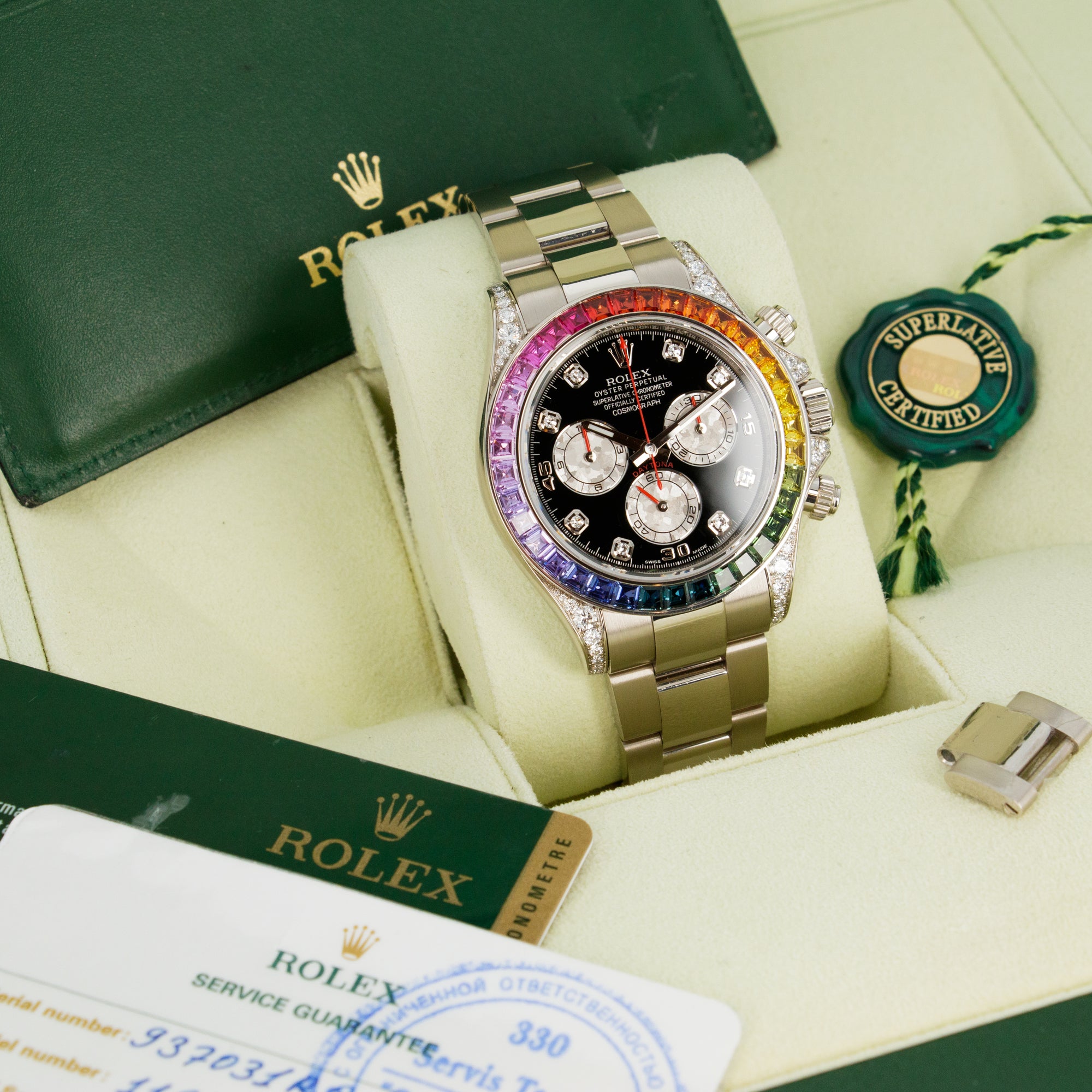 Rolex - Rolex White Gold Rainbow Daytona Watch Ref. 116599 - The Keystone Watches