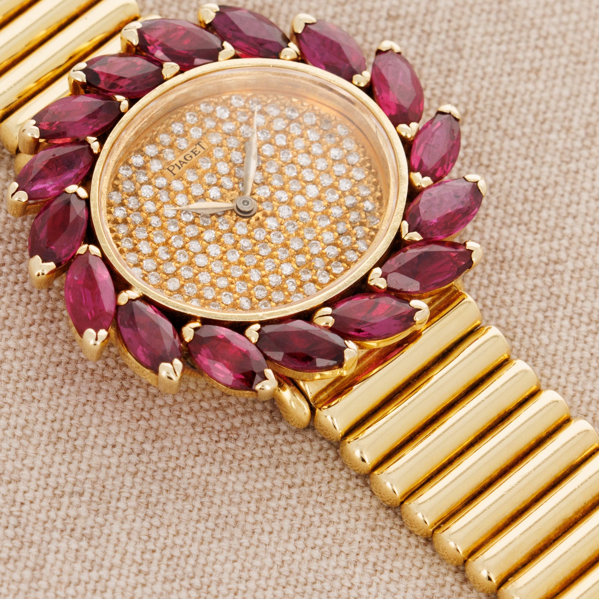 Piaget - Piaget Yellow Gold Ruby & Diamond Watch Ref. 98170 - The Keystone Watches