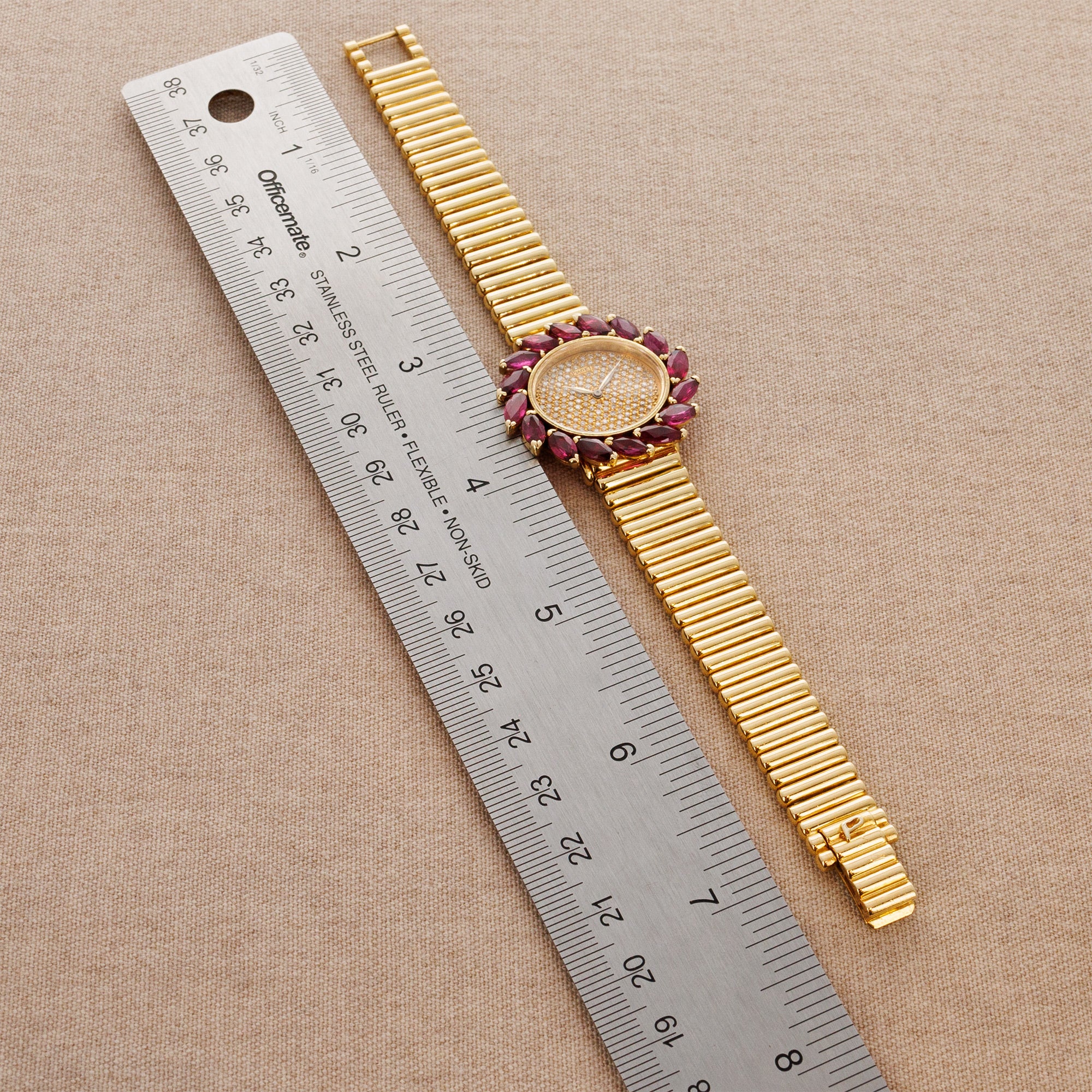 Piaget - Piaget Yellow Gold Ruby & Diamond Watch Ref. 98170 - The Keystone Watches