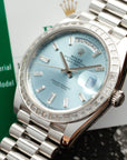 Rolex - Rolex Platinum Ice-Blue Day-Date Ref. 228396 with Baguette Diamonds - The Keystone Watches