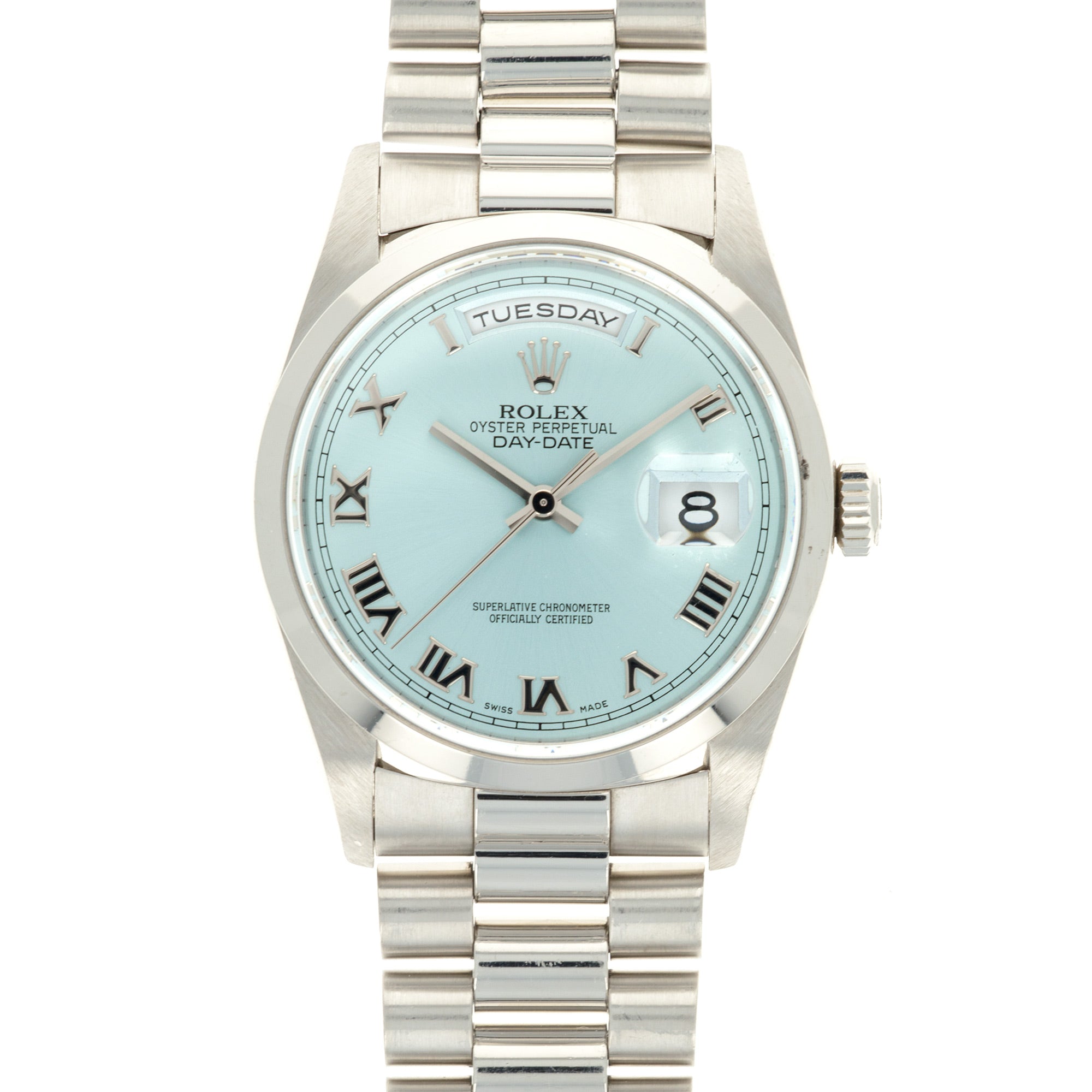 Rolex - Rolex Platinum Ice Blue Day-Date Ref. 18206 - The Keystone Watches