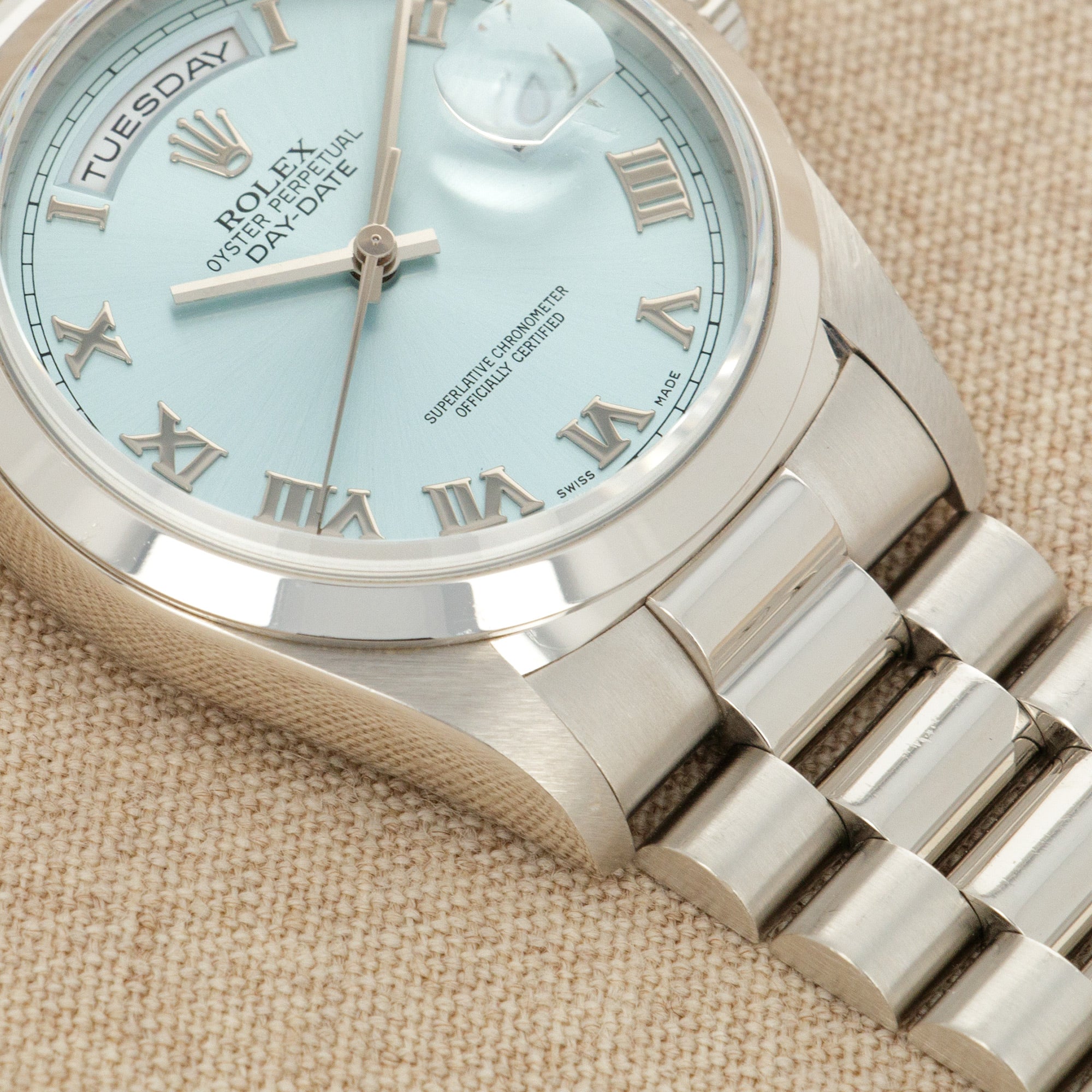 Rolex - Rolex Platinum Ice Blue Day-Date Ref. 18206 - The Keystone Watches