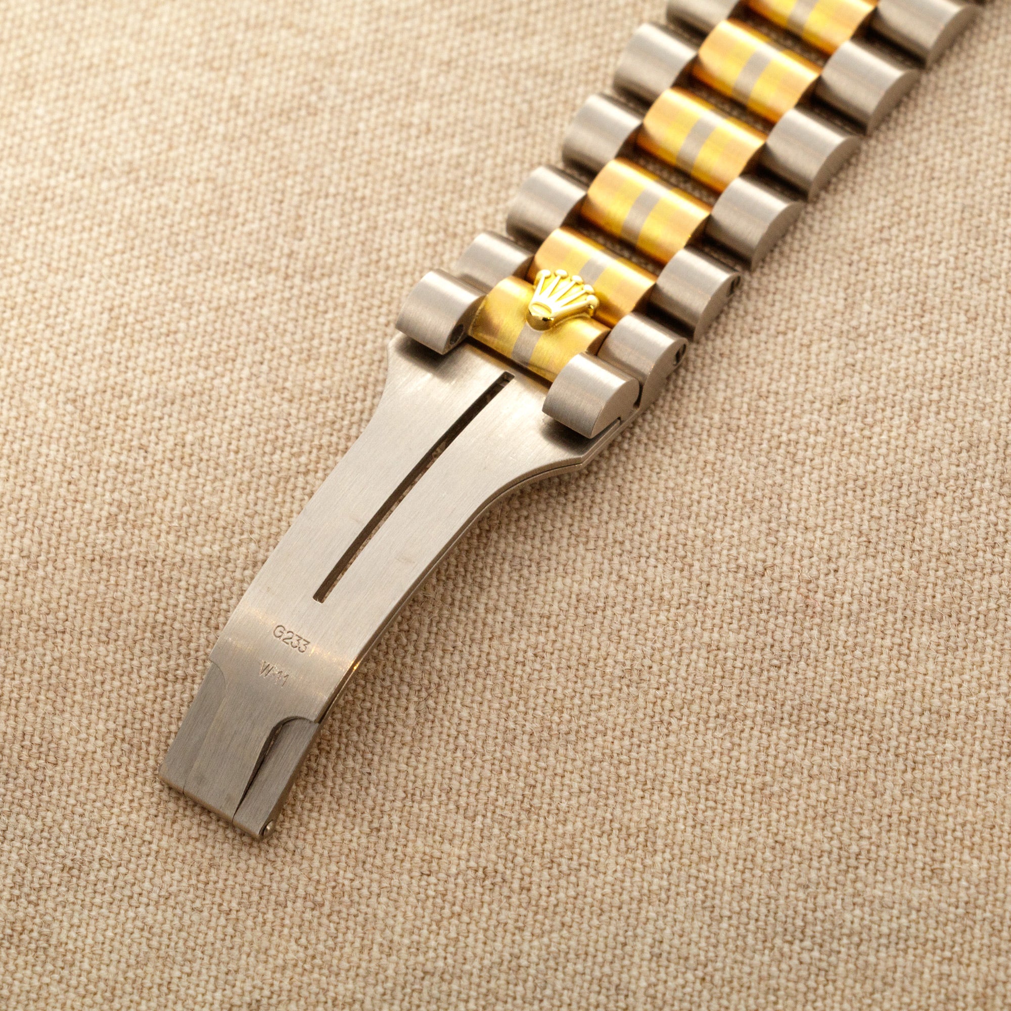 Rolex - Rolex Tridor Day-Date Ref. 18239 with Mother of Pearl and Baguette Diamond Dial - The Keystone Watches