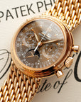 Patek Philippe - Patek Philippe Rose Gold Perpetual Calendar Watch Ref. 3970 with Rare Brown, Breguet Numeral Dial - The Keystone Watches