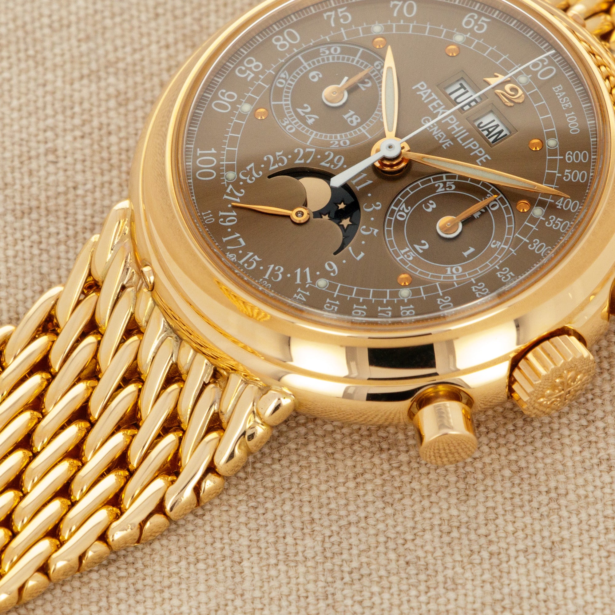 Patek Philippe - Patek Philippe Rose Gold Perpetual Calendar Watch Ref. 3970 with Rare Brown, Breguet Numeral Dial - The Keystone Watches