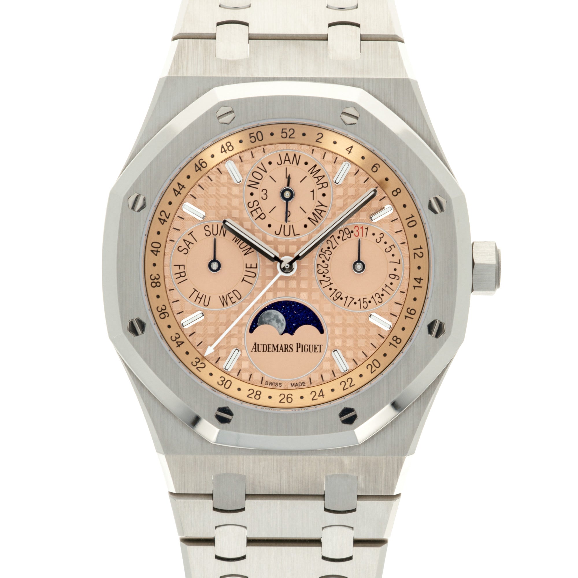 Audemars Piguet - Audemars Piguet Titanium Royal Oak Quantieme Perpetual Ref. 26615 with Salmon Dial - The Keystone Watches