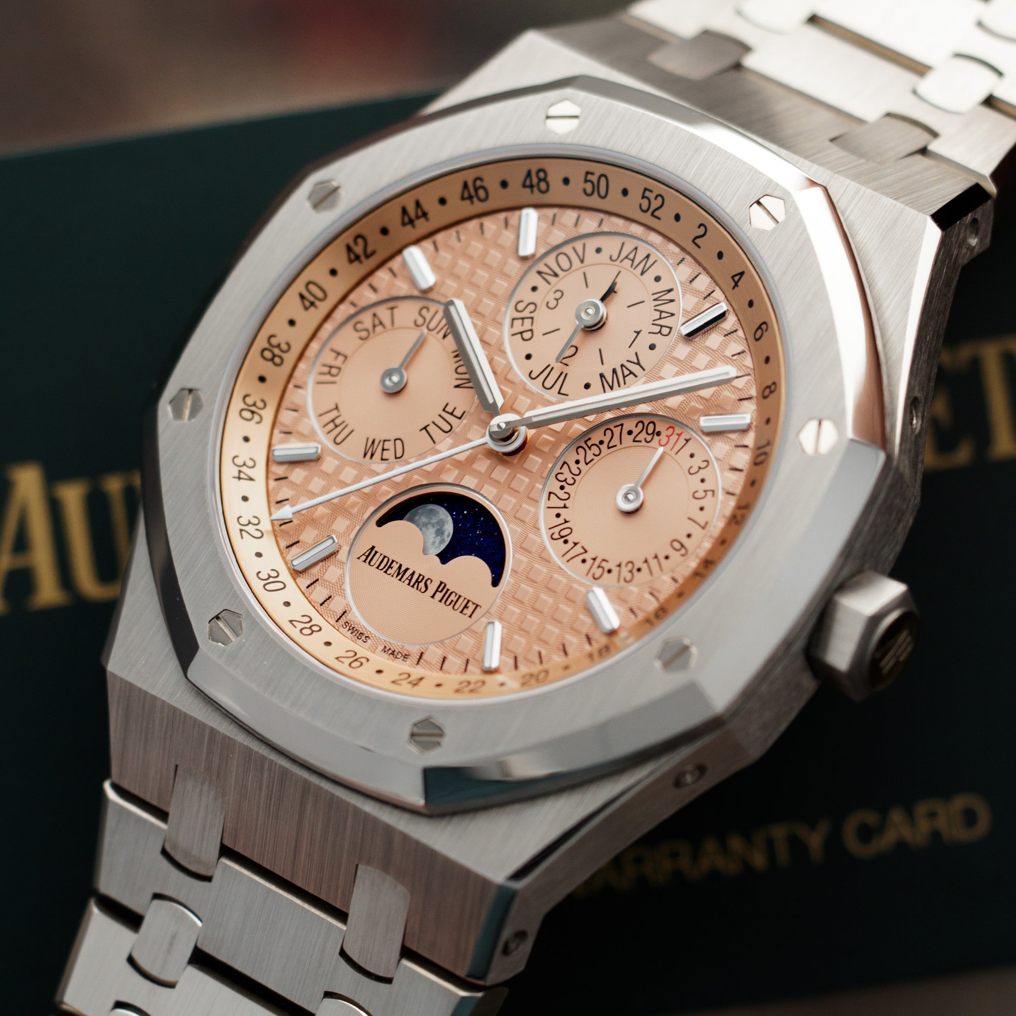 Audemars Piguet Royal Oak 41 Perpetual Calendar Salmon Dial Titanium 26615TI.OO.1220TI.01 | Eleven Eleven NY 11:11NY