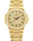 Patek Philippe - Patek Philippe Yellow Gold Nautilus Diamond Emerald Watch Ref. 3800/5 - The Keystone Watches