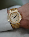 Patek Philippe - Patek Philippe Yellow Gold Nautilus Diamond Emerald Watch Ref. 3800/5 - The Keystone Watches
