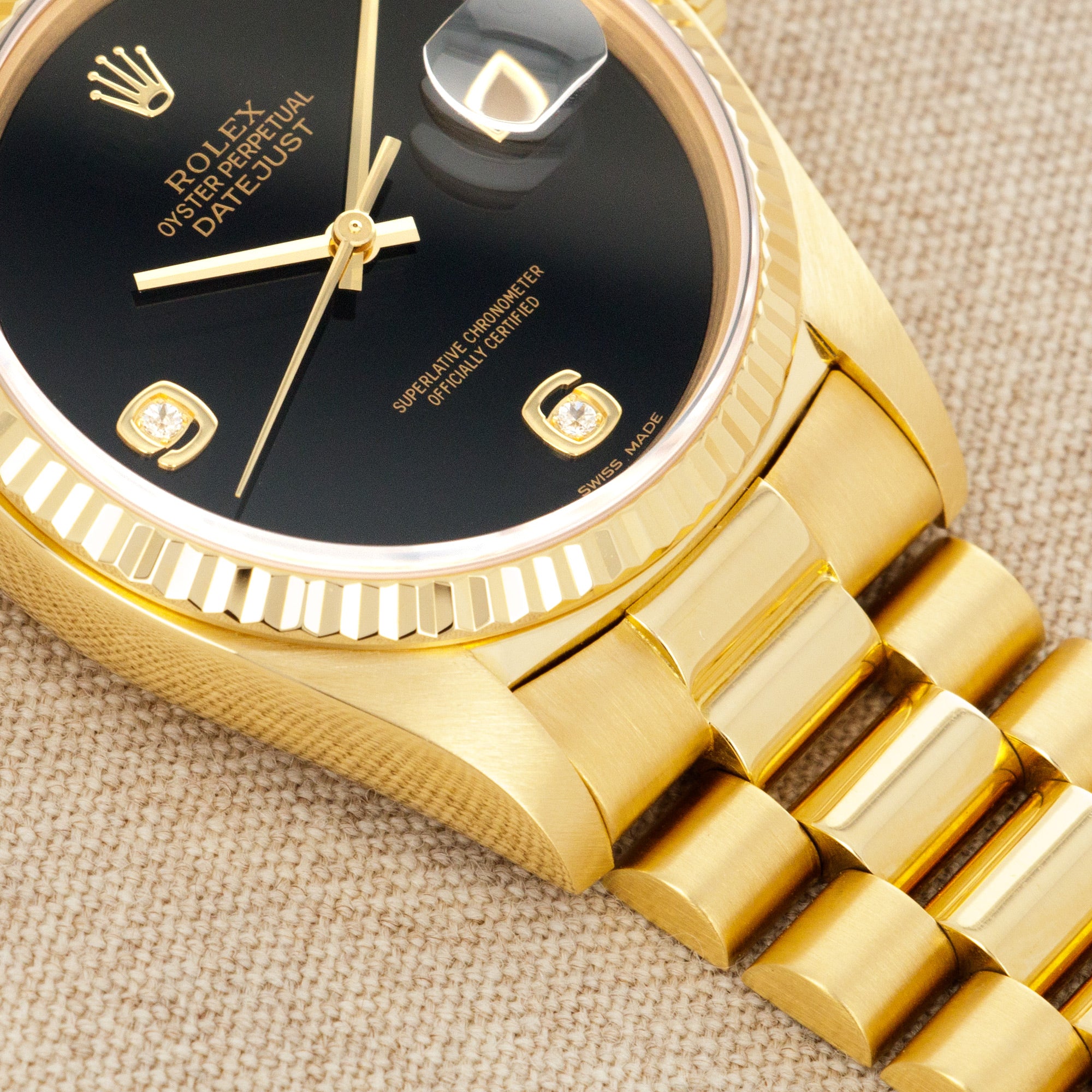 Rolex - Rolex Yellow Gold Datejust Watch Ref. 16018 with Onyx Dial - The Keystone Watches