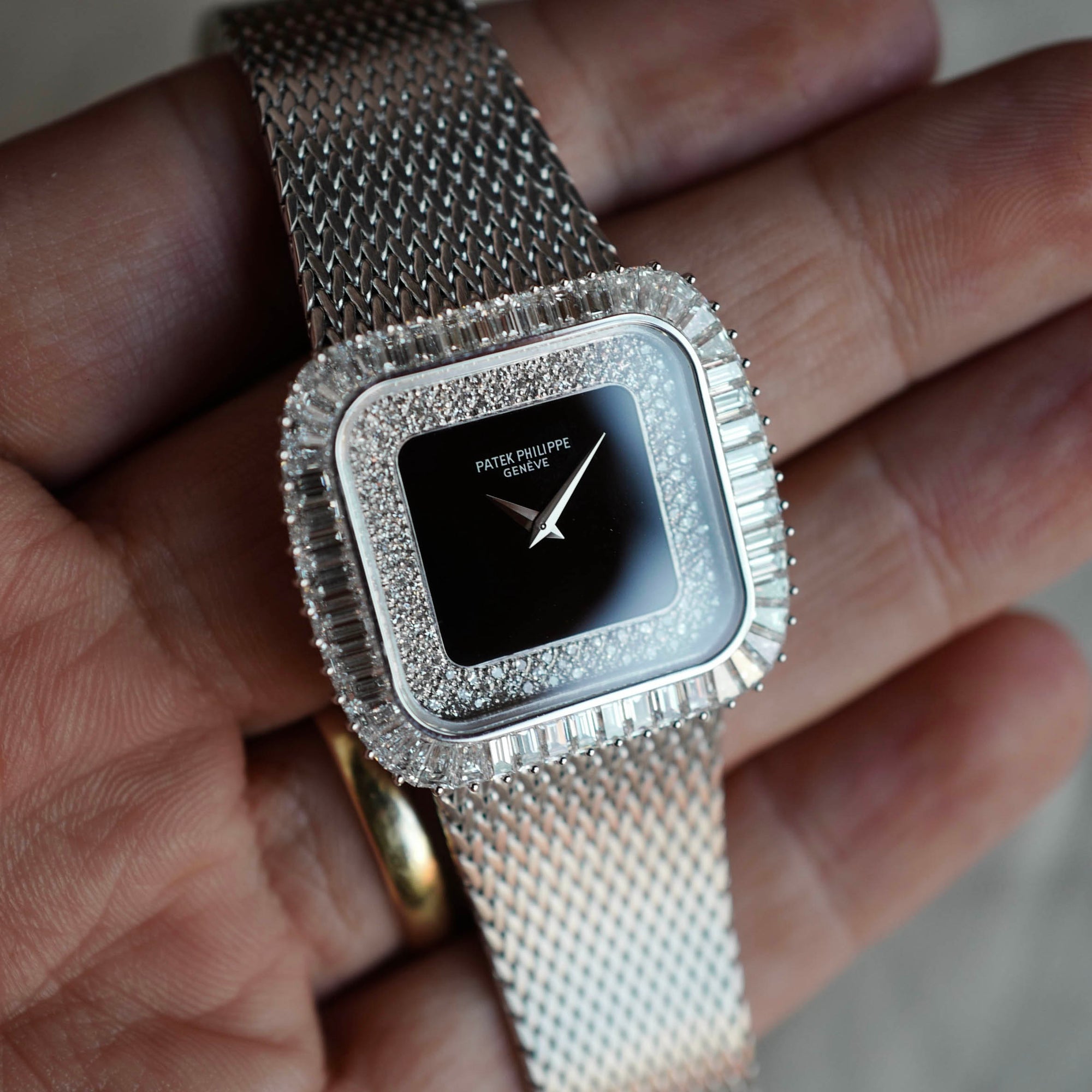 Patek Philippe - Patek Philippe White Gold, Baguette Diamond and Onyx Watch Ref. 3625 (NEW ARRIVAL) - The Keystone Watches