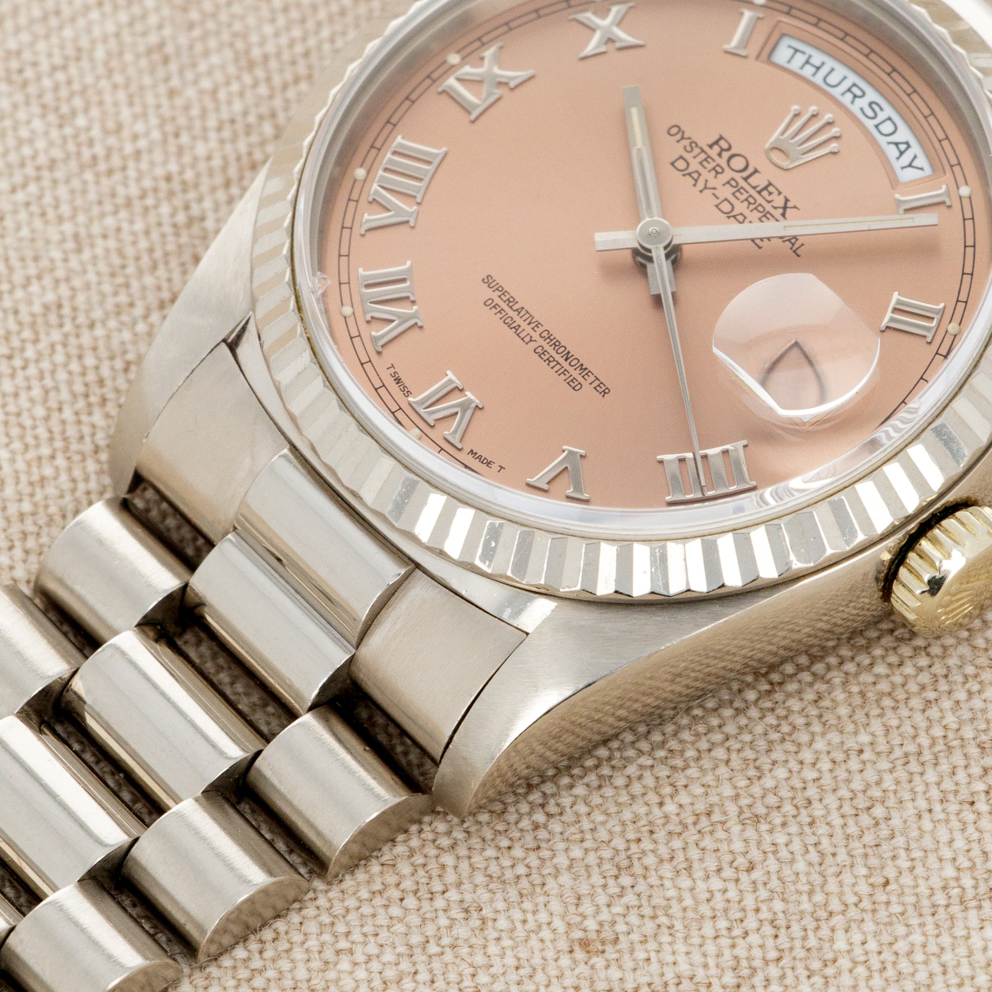 Rolex - Rolex White Gold Day-Date Ref. 18239 with Salmon Dial - The Keystone Watches