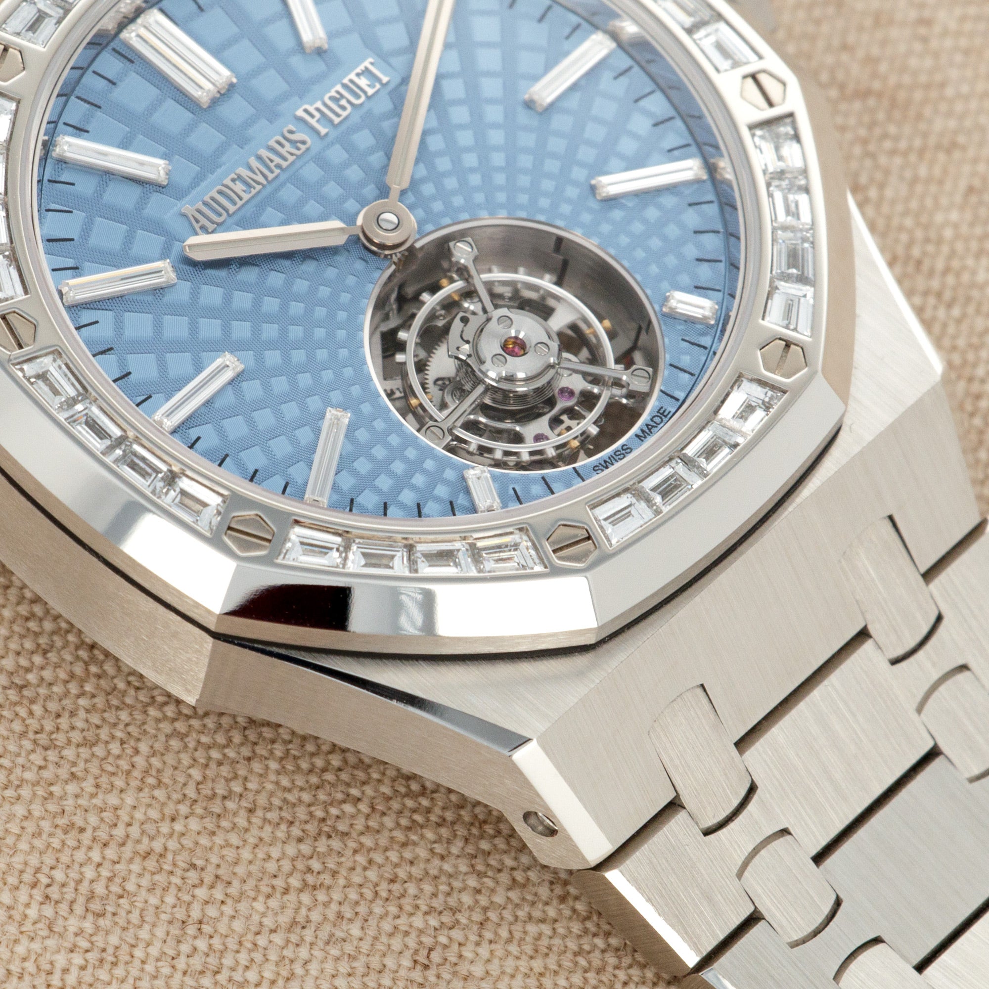 Audemars Piguet - Audemars Piguet Platinum Royal Oak Tourbillon Watch Ref. 26535PT with Baguette Diamonds - The Keystone Watches