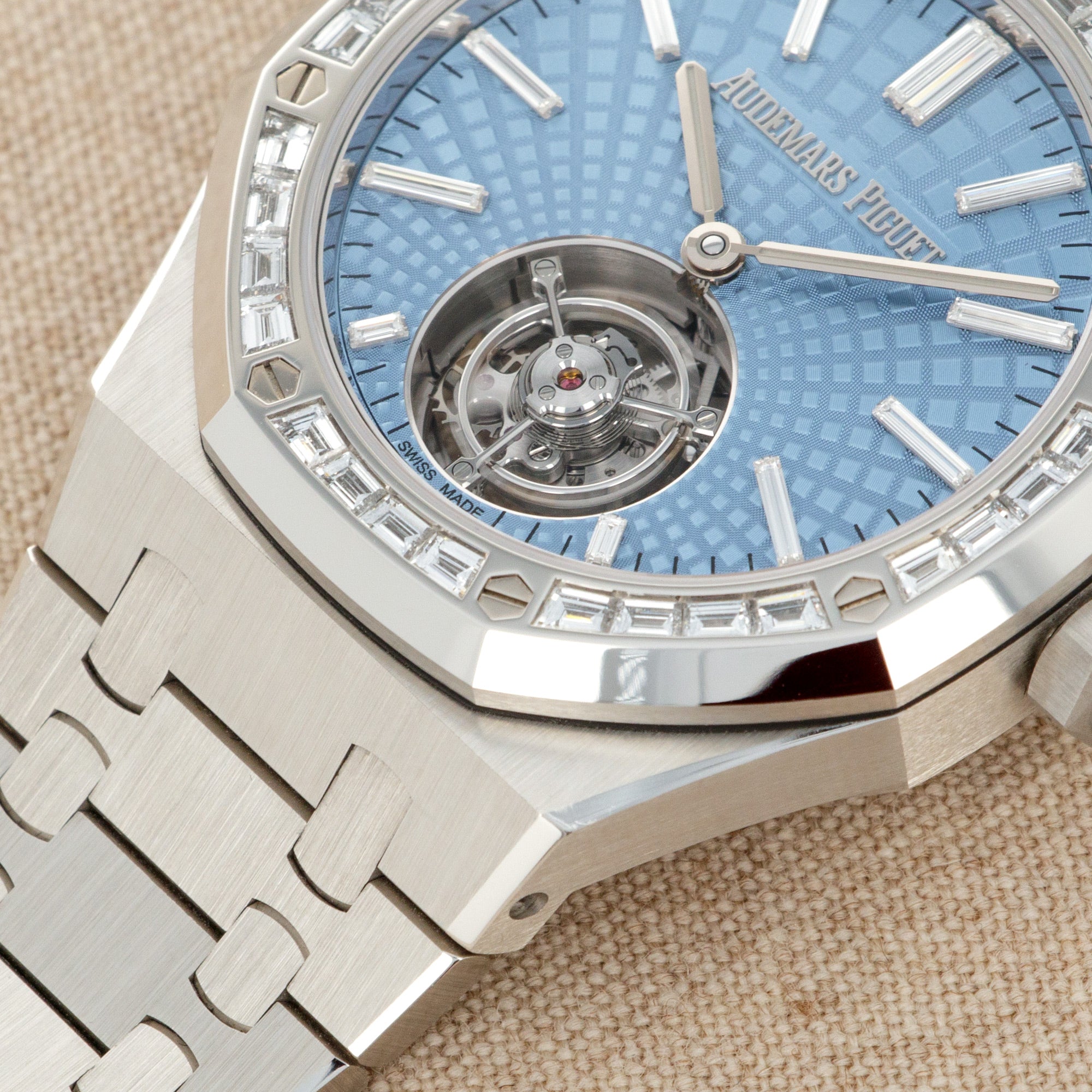 Audemars Piguet - Audemars Piguet Platinum Royal Oak Tourbillon Watch Ref. 26535PT with Baguette Diamonds - The Keystone Watches