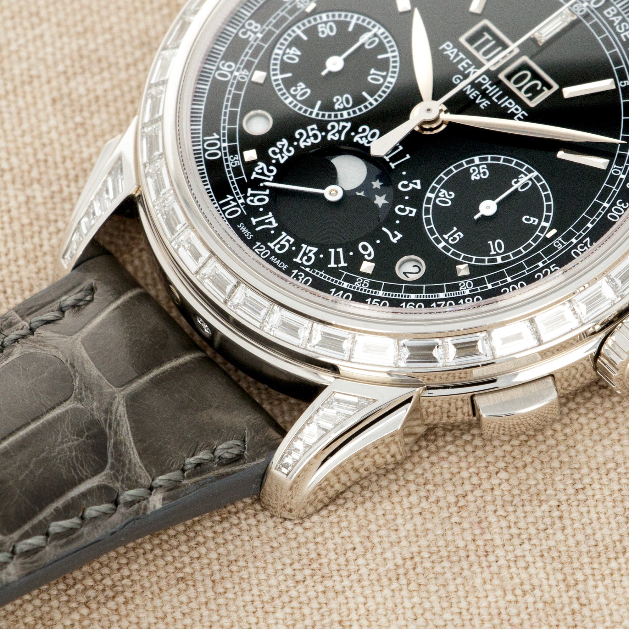 Patek Philippe - Patek Philippe Platinum Perpetual Calendar Chronograph Diamond Watch Ref. 5271 - The Keystone Watches