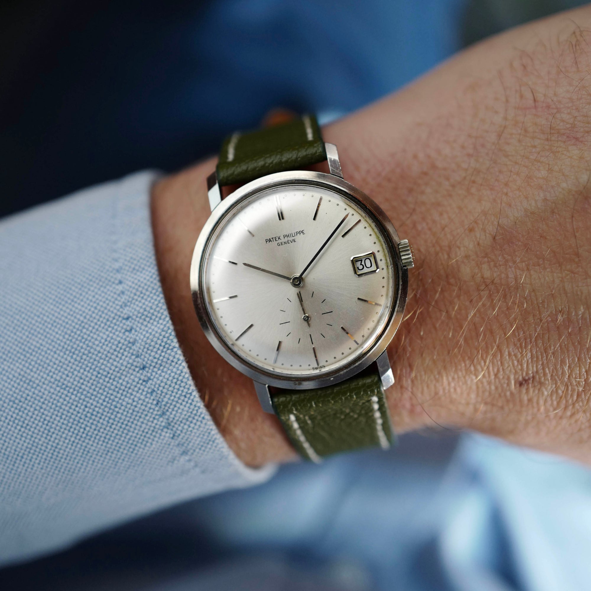 Patek Philippe - Patek Philippe White Gold Calatrava Ref. 3445 with Original Warranty and Hangtag (NEW ARRIVAL) - The Keystone Watches