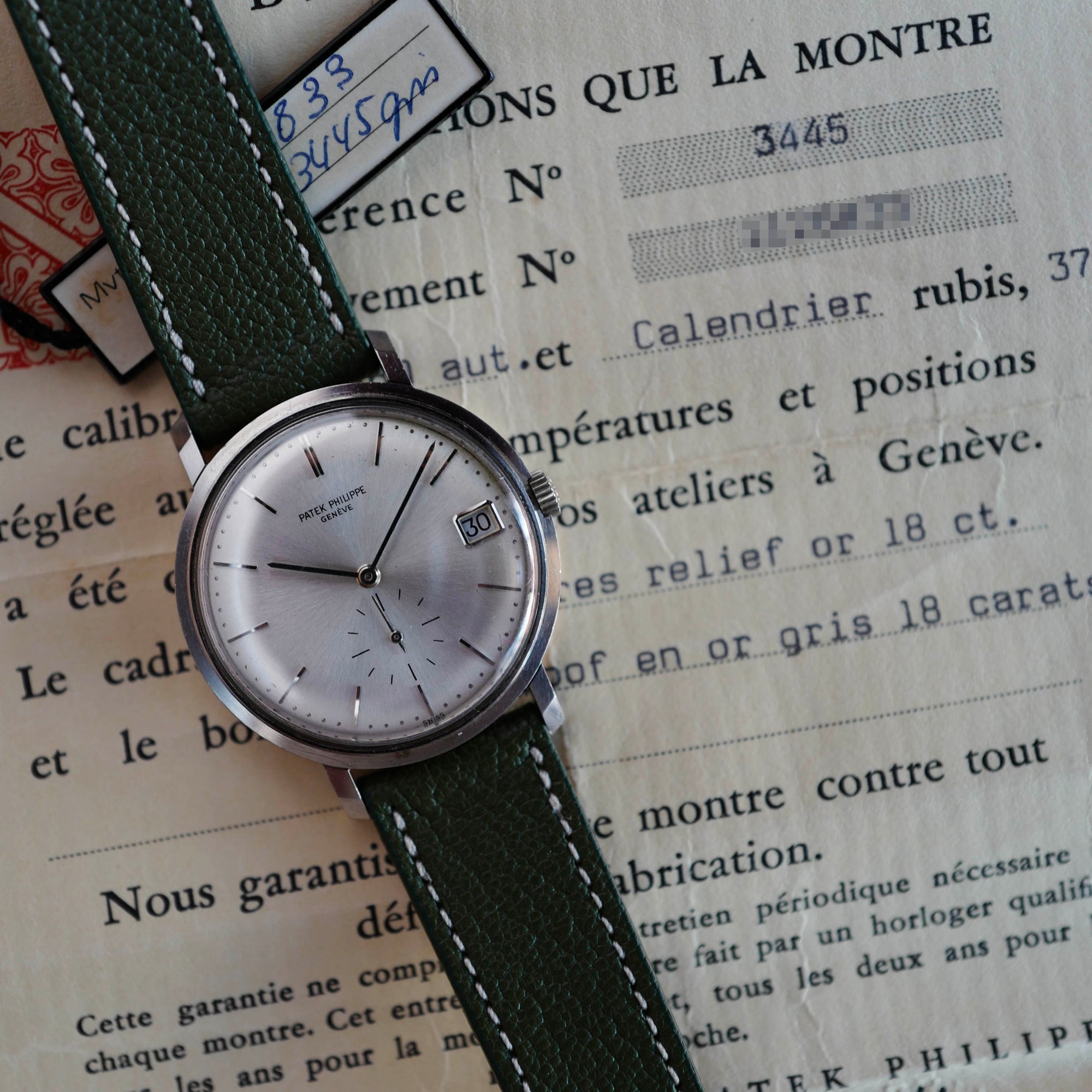 Patek Philippe - Patek Philippe White Gold Calatrava Ref. 3445 with Original Warranty and Hangtag (NEW ARRIVAL) - The Keystone Watches