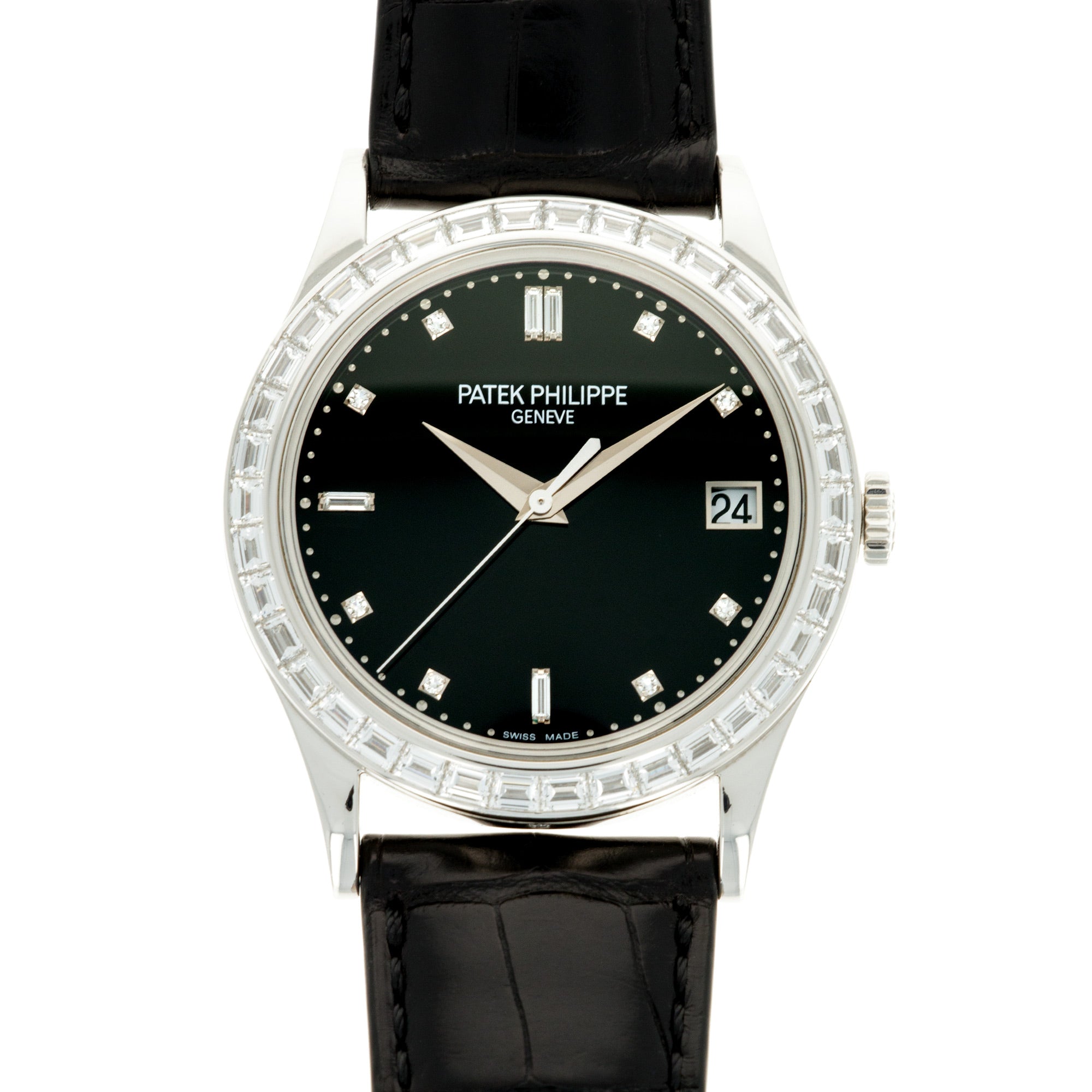 Patek Philippe - Patek Philippe Platinum Calatrava Watch Ref. 5298 with Baguette Diamonds - The Keystone Watches