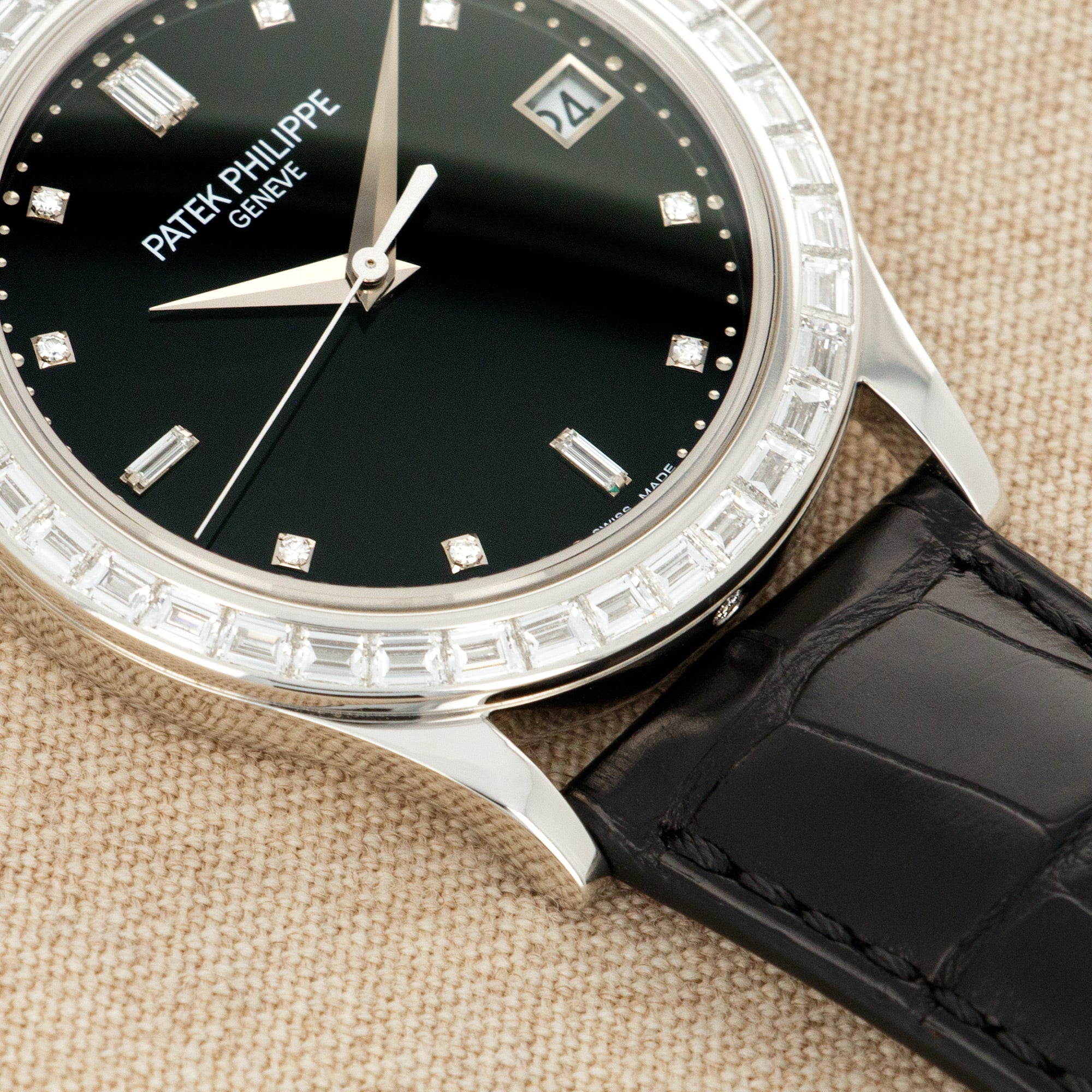 Patek Philippe - Patek Philippe Platinum Calatrava Watch Ref. 5298 with Baguette Diamonds - The Keystone Watches