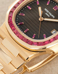 Patek Philippe - Patek Philippe Rose Gold Nautilus Watch Ref. 5723 with Factory Ruby Dial and Bezel - The Keystone Watches