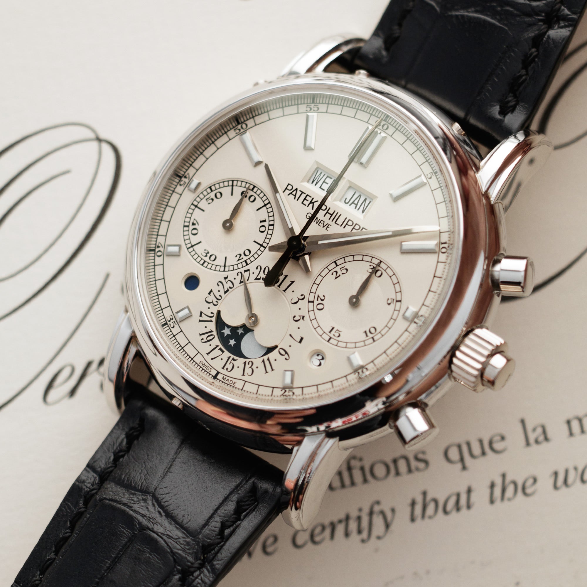 Patek Philippe - Patek Philippe Platinum Perpetual Split Seconds Chronograph Watch Ref. 5204 - The Keystone Watches