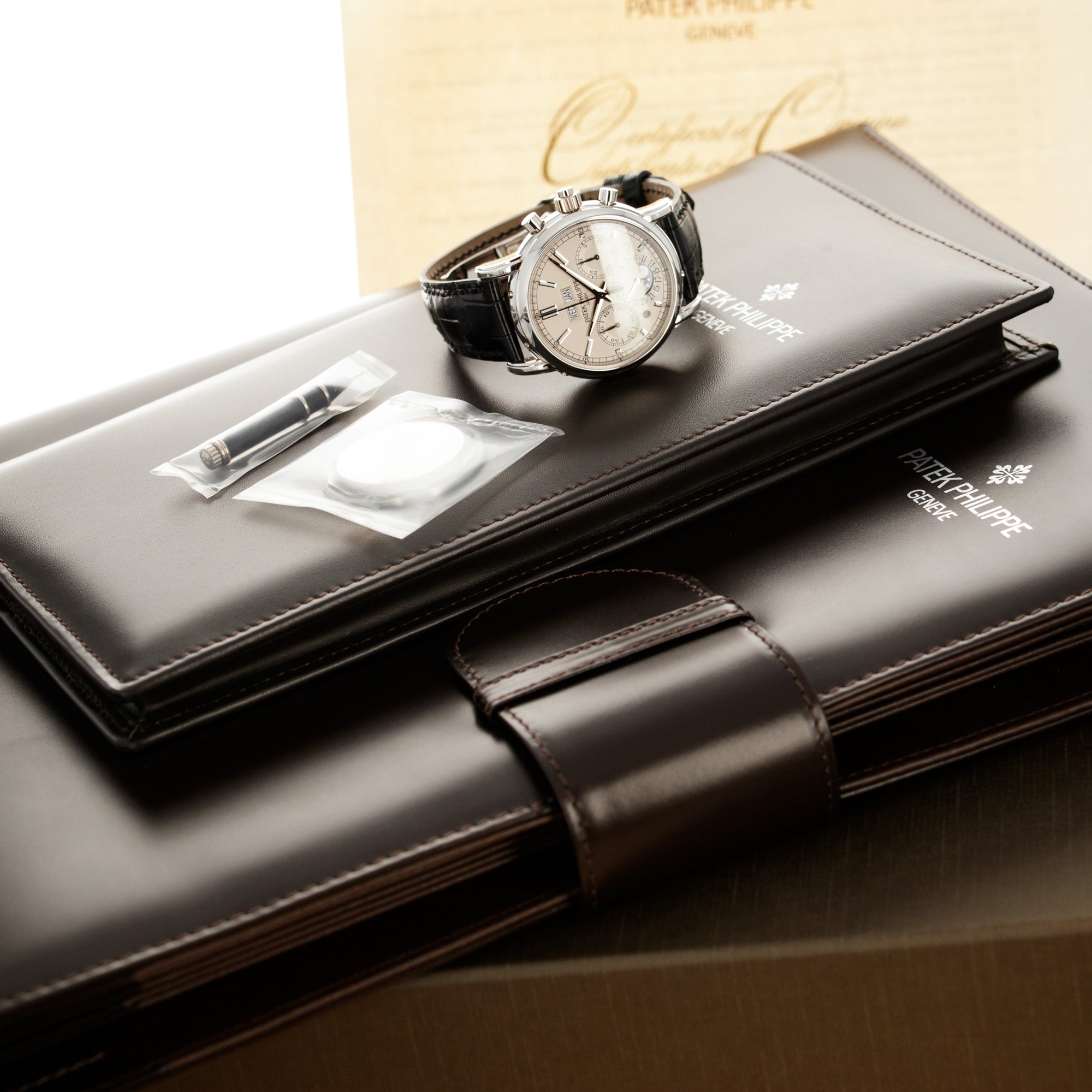 Patek Philippe - Patek Philippe Platinum Perpetual Split Seconds Chronograph Watch Ref. 5204 - The Keystone Watches