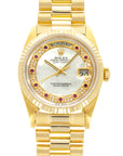 Rolex - Rolex Yellow Gold Day-Date Watch Ref. 18238 with Mother of Pearl and Ruby Dial - The Keystone Watches