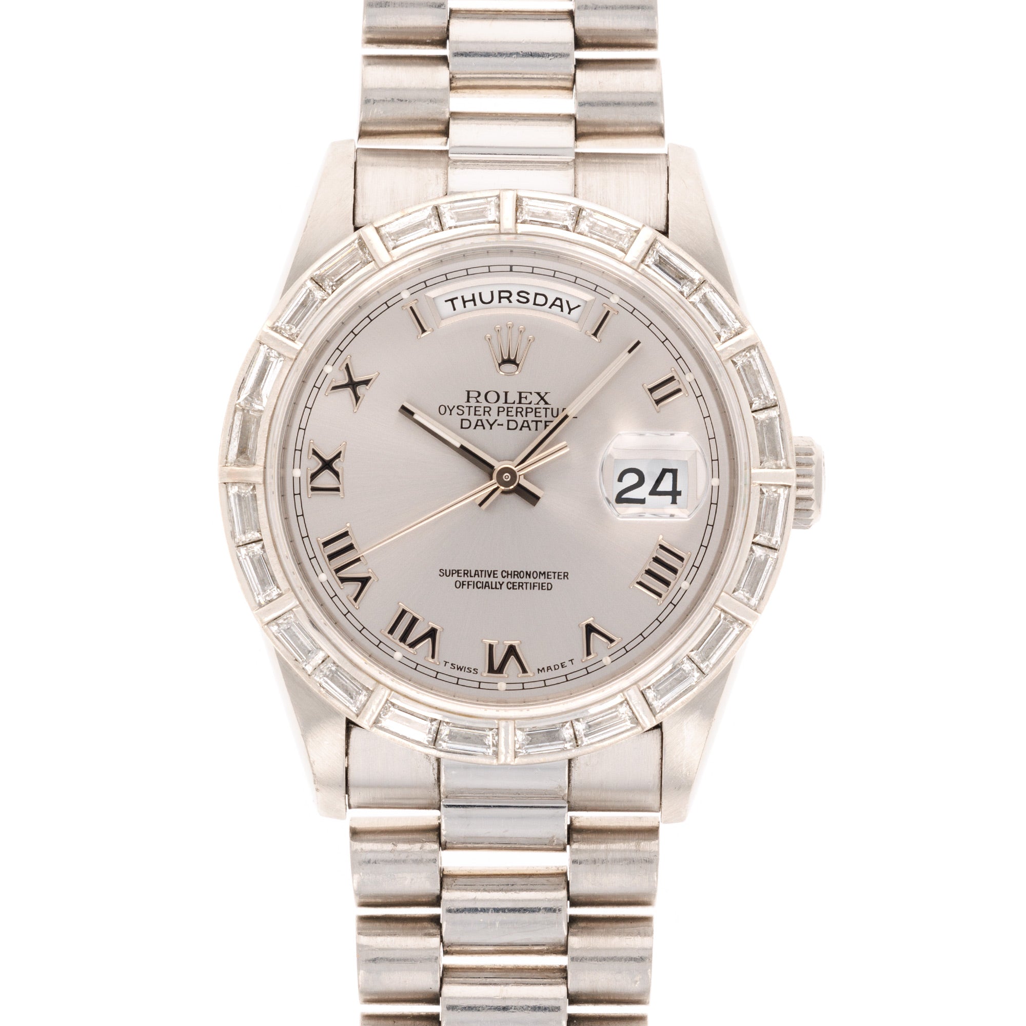 Rolex - Rolex Platinum Day-Date Platinum Diamond Watch Ref. 18366 - The Keystone Watches