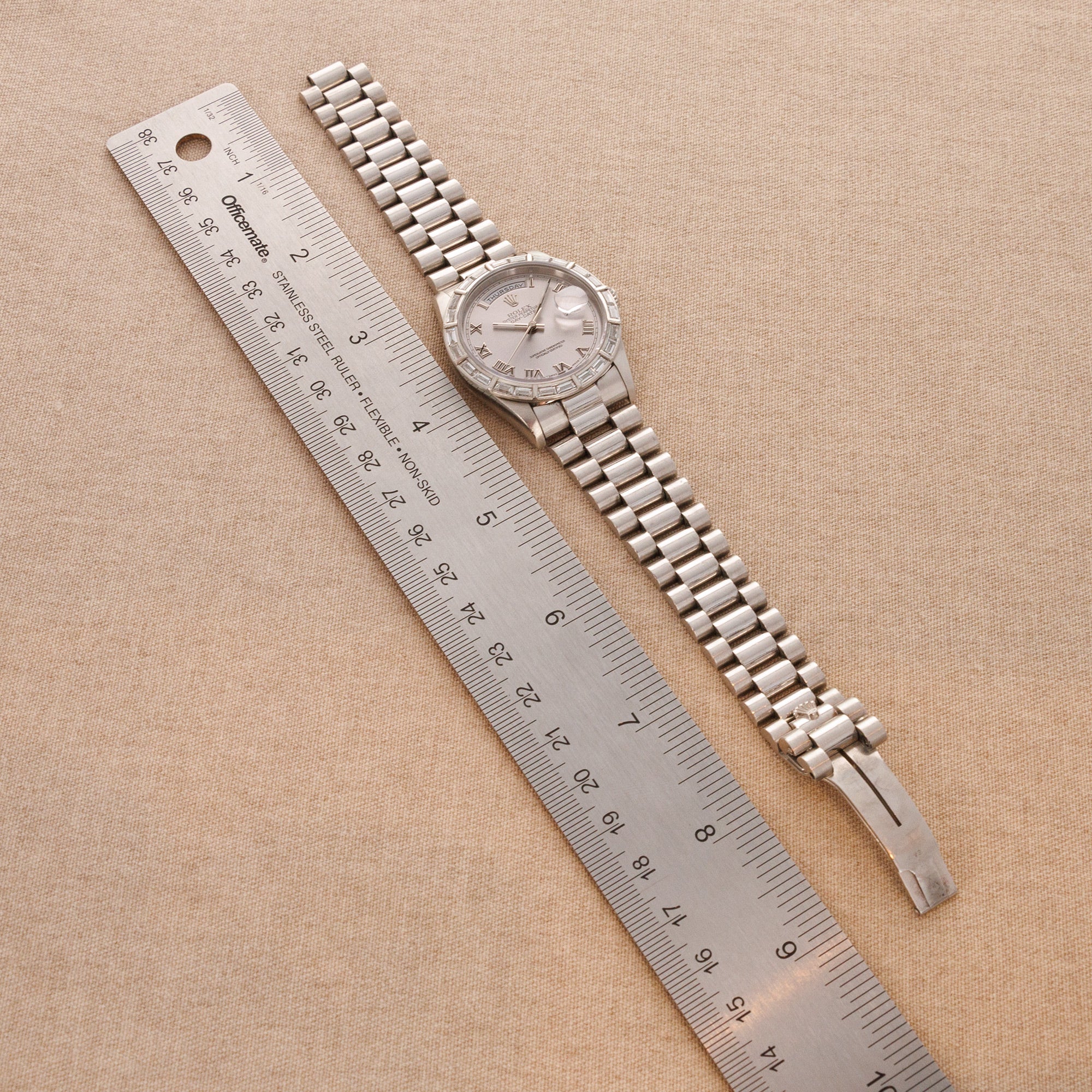 Rolex - Rolex Platinum Day-Date Platinum Diamond Watch Ref. 18366 - The Keystone Watches