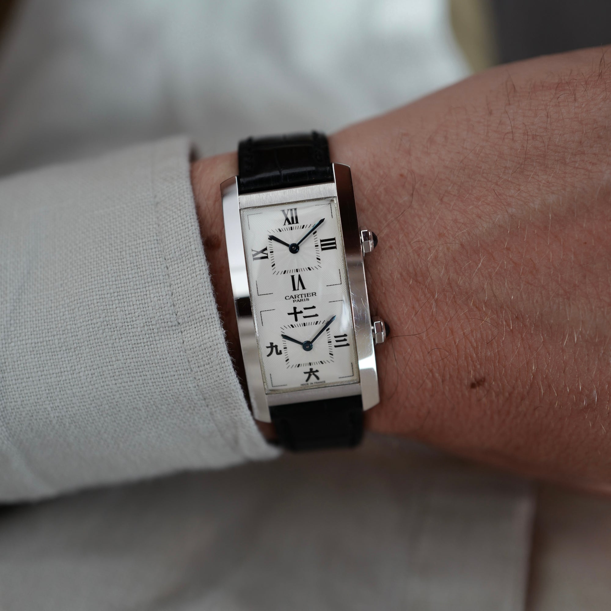 Cartier - Cartier White Gold Tank Cintree Chinese Dual Time Ref. 2767 - The Keystone Watches