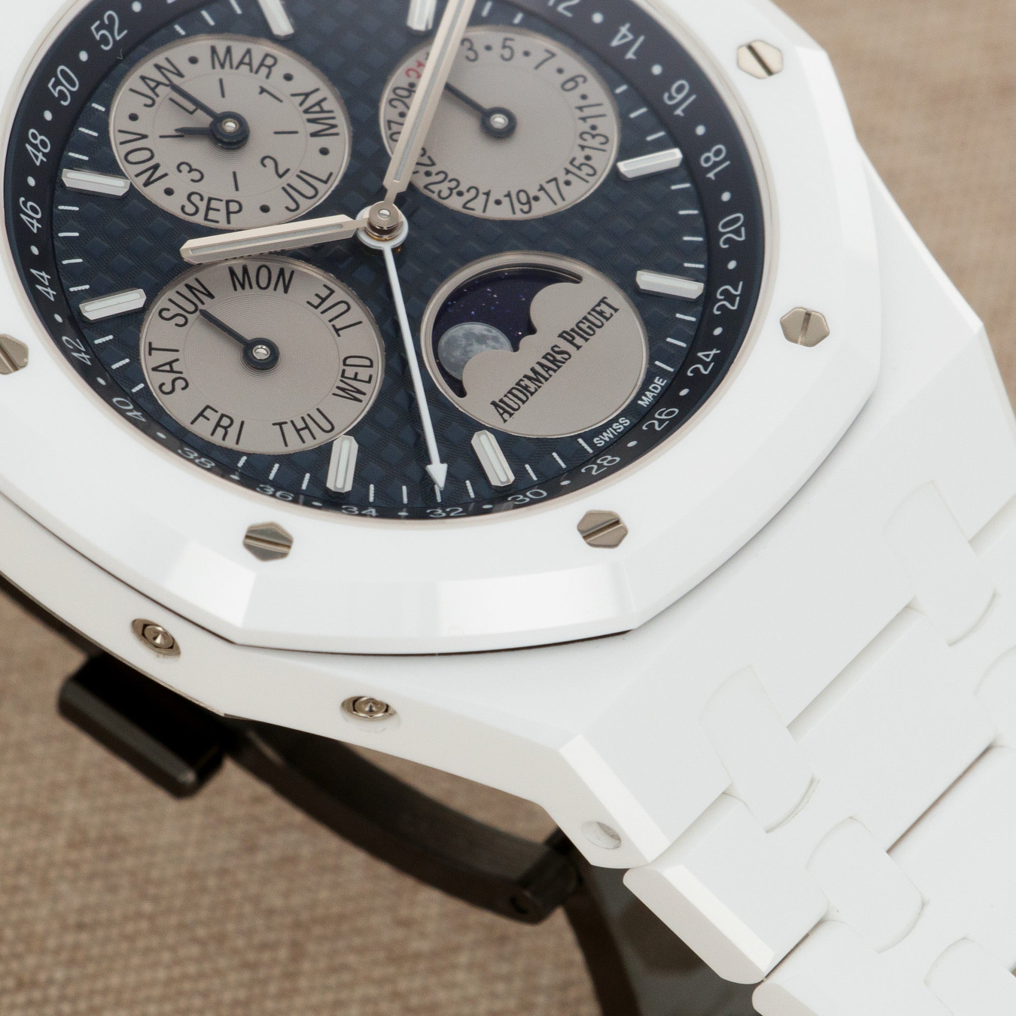 Audemars Piguet - Audemars Piguet White Ceramic Royal Oak Quantieme Perpetual Ref. 26579 - The Keystone Watches