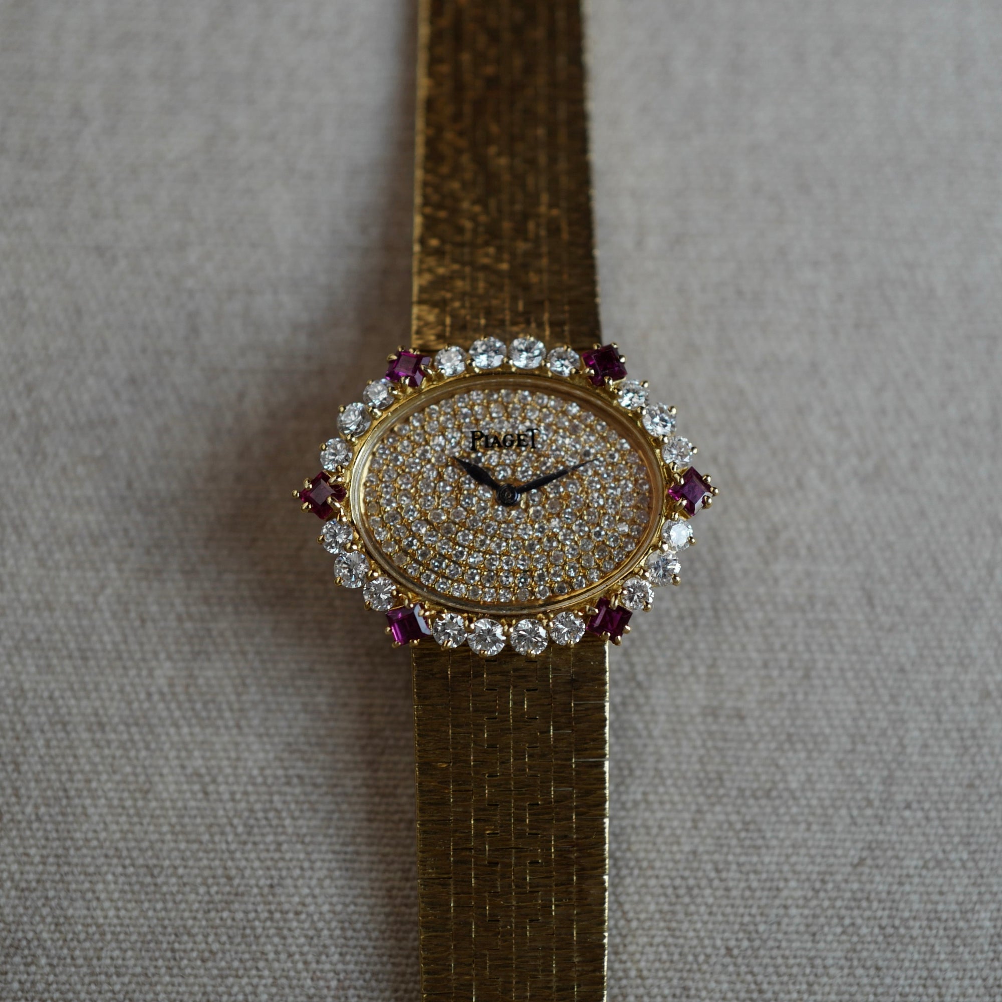 Piaget - Piaget Yellow Gold Diamond Ruby Watch Ref. 43009A6 - The Keystone Watches