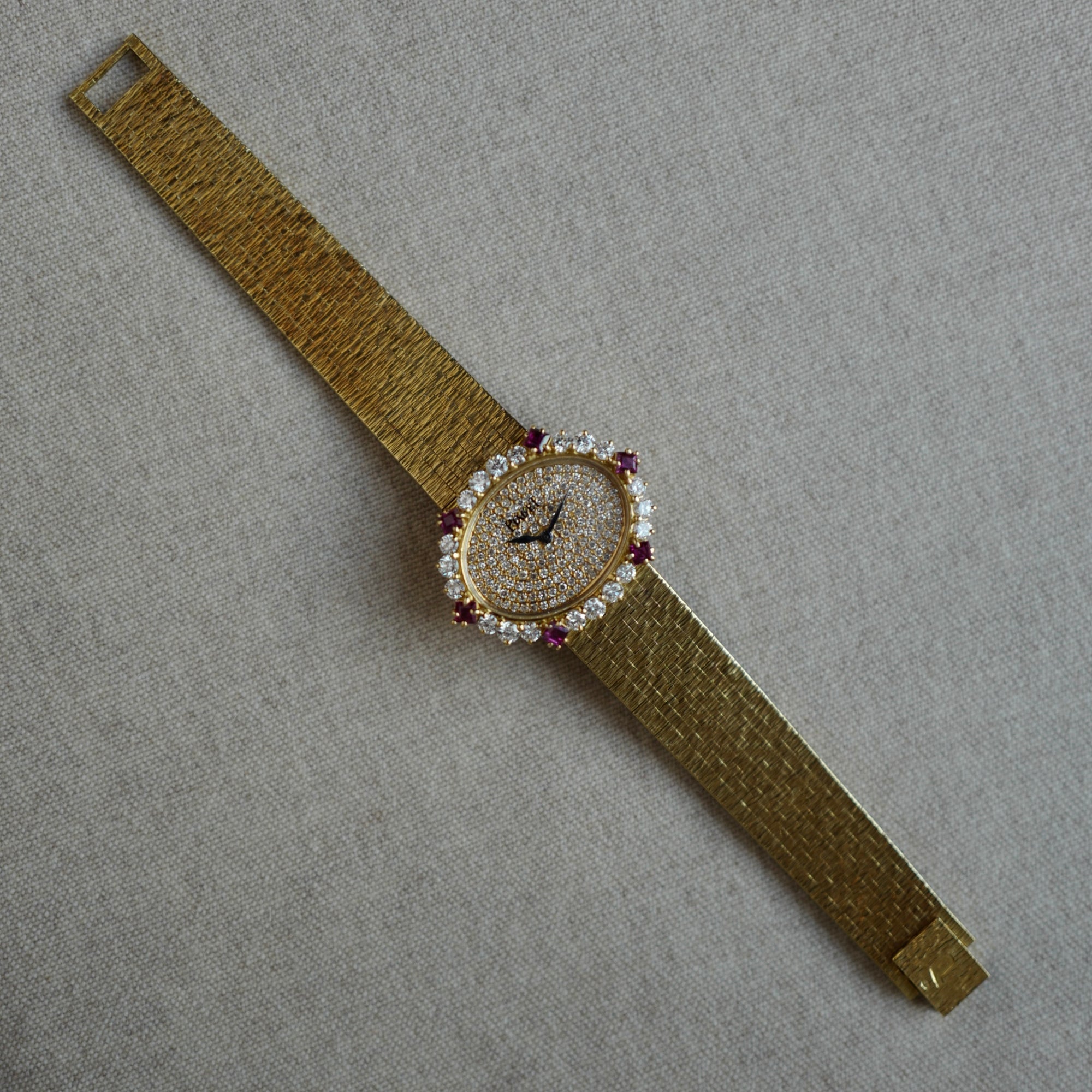 Piaget - Piaget Yellow Gold Diamond Ruby Watch Ref. 43009A6 - The Keystone Watches