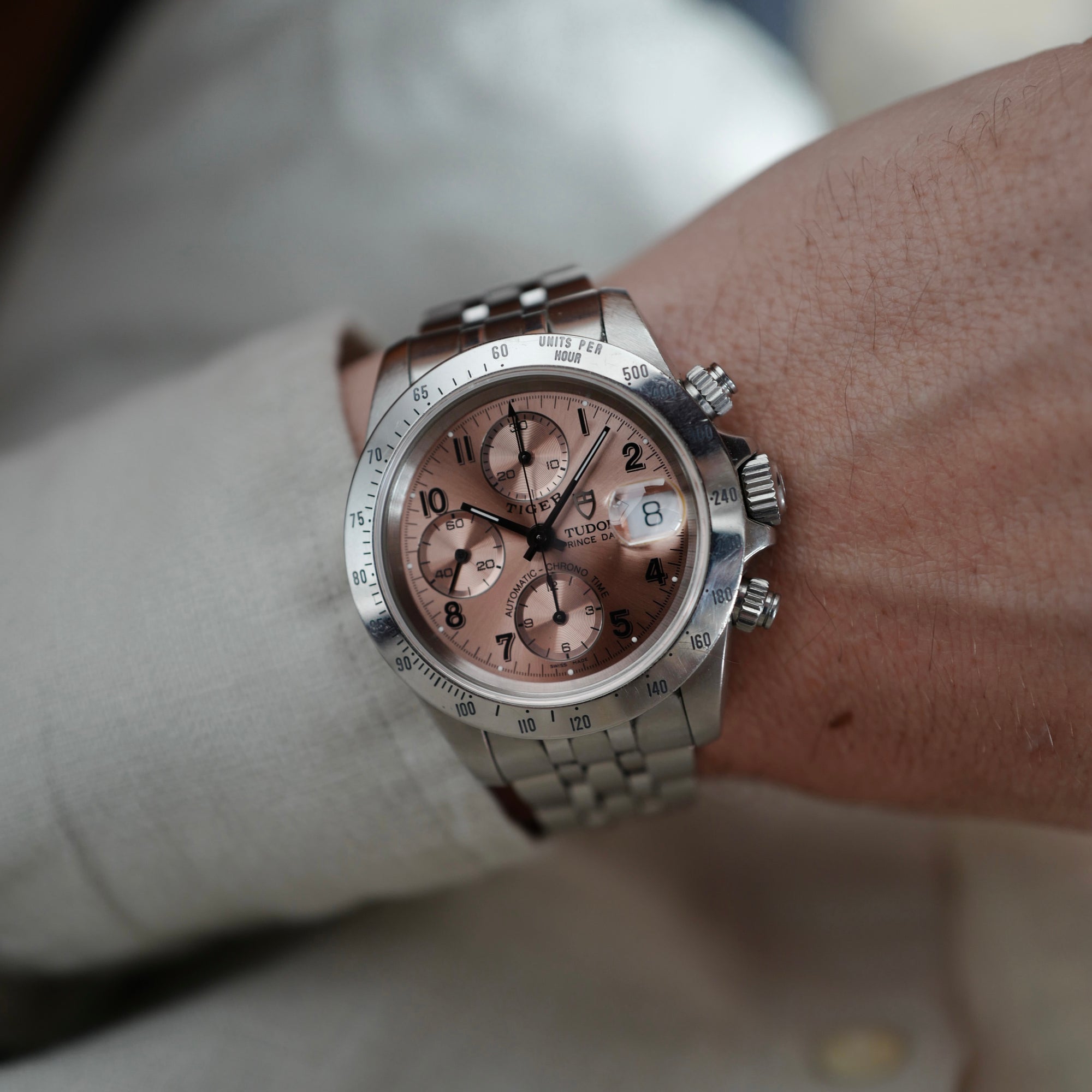 Tudor - Tudor Steel Chrono-Time Chronograph Watch Ref. 79280 with Salmon Dial (NEW ARRIVAL) - The Keystone Watches