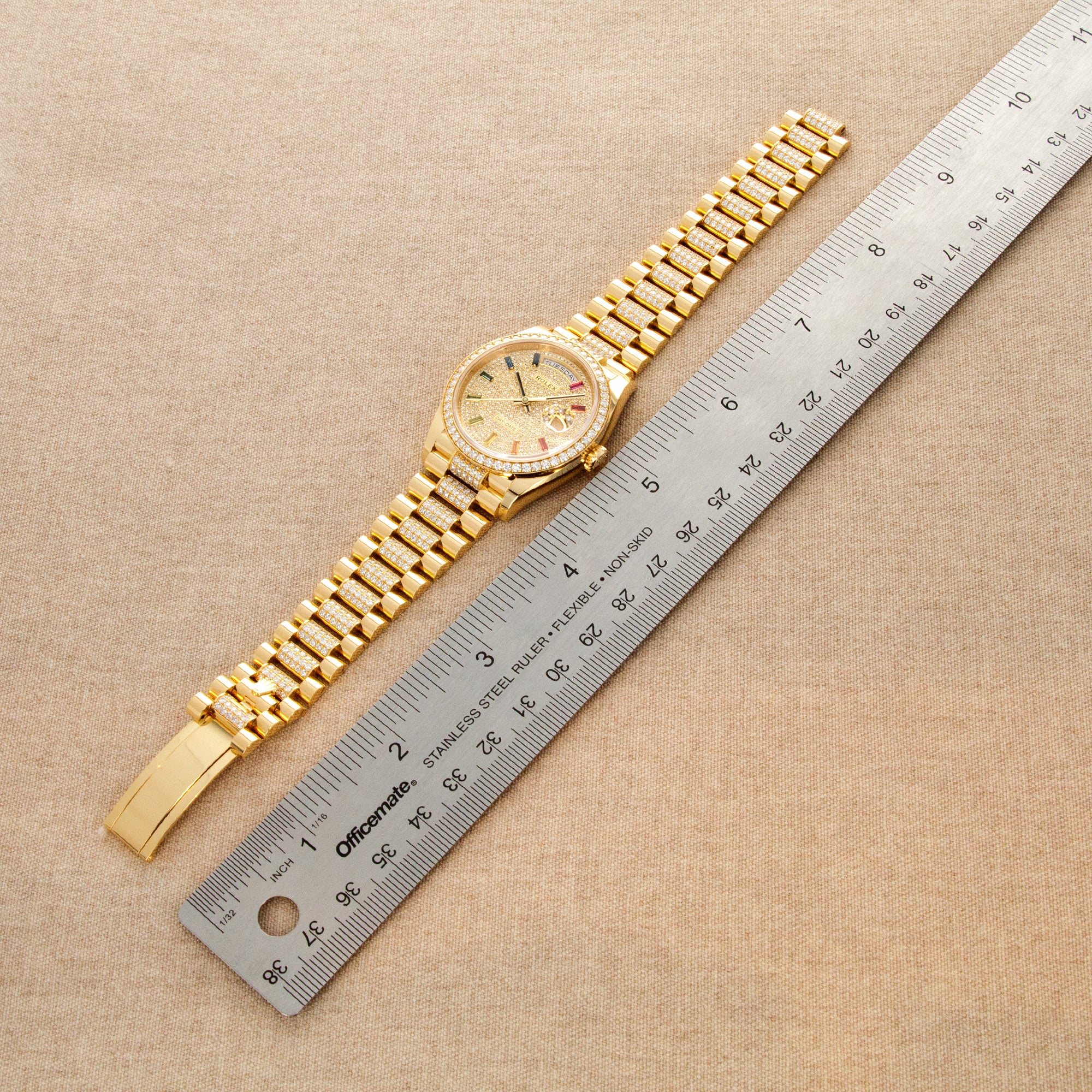 Rolex - Rolex Yellow Gold Day-Date Rainbow Watch Ref. 128348 - The Keystone Watches