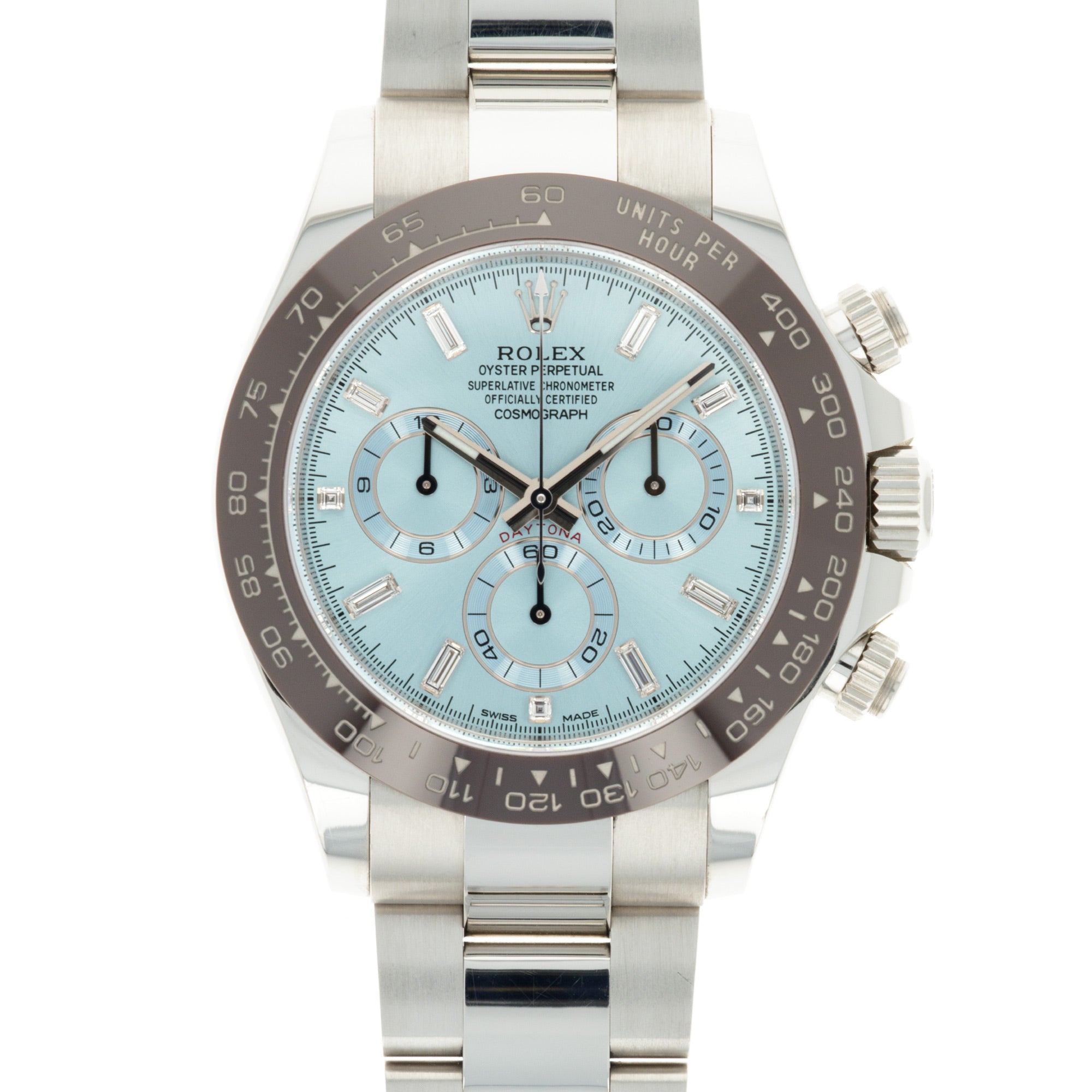 Rolex - Rolex Platinum Daytona Watch Ref. 116506 with Baguette Diamond Markers - The Keystone Watches