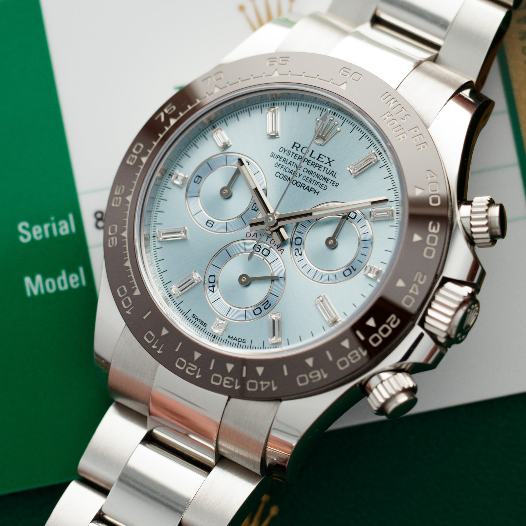 Rolex - Rolex Platinum Daytona Watch Ref. 116506 with Baguette Diamond Markers - The Keystone Watches