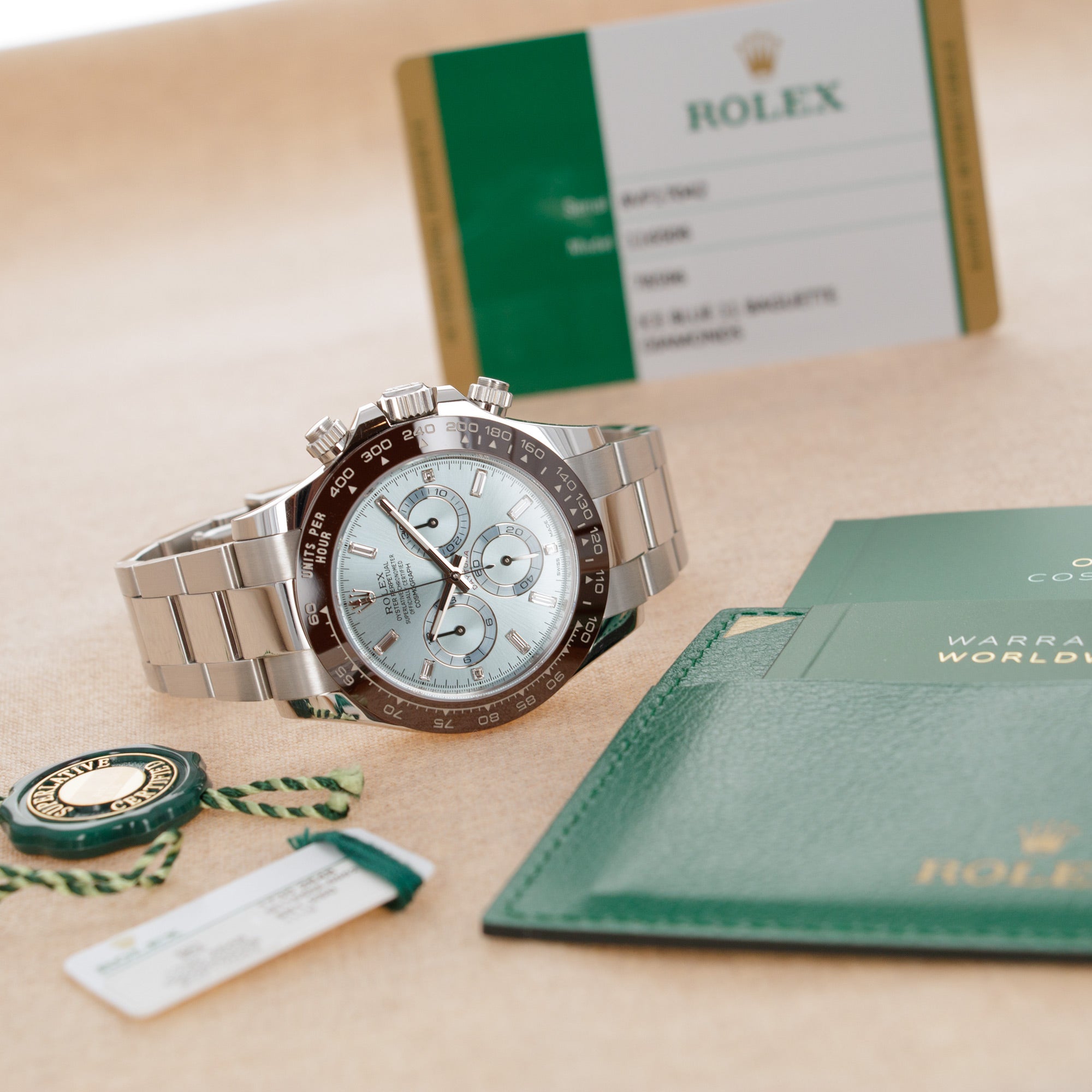 Rolex - Rolex Platinum Daytona Watch Ref. 116506 with Baguette Diamond Markers - The Keystone Watches