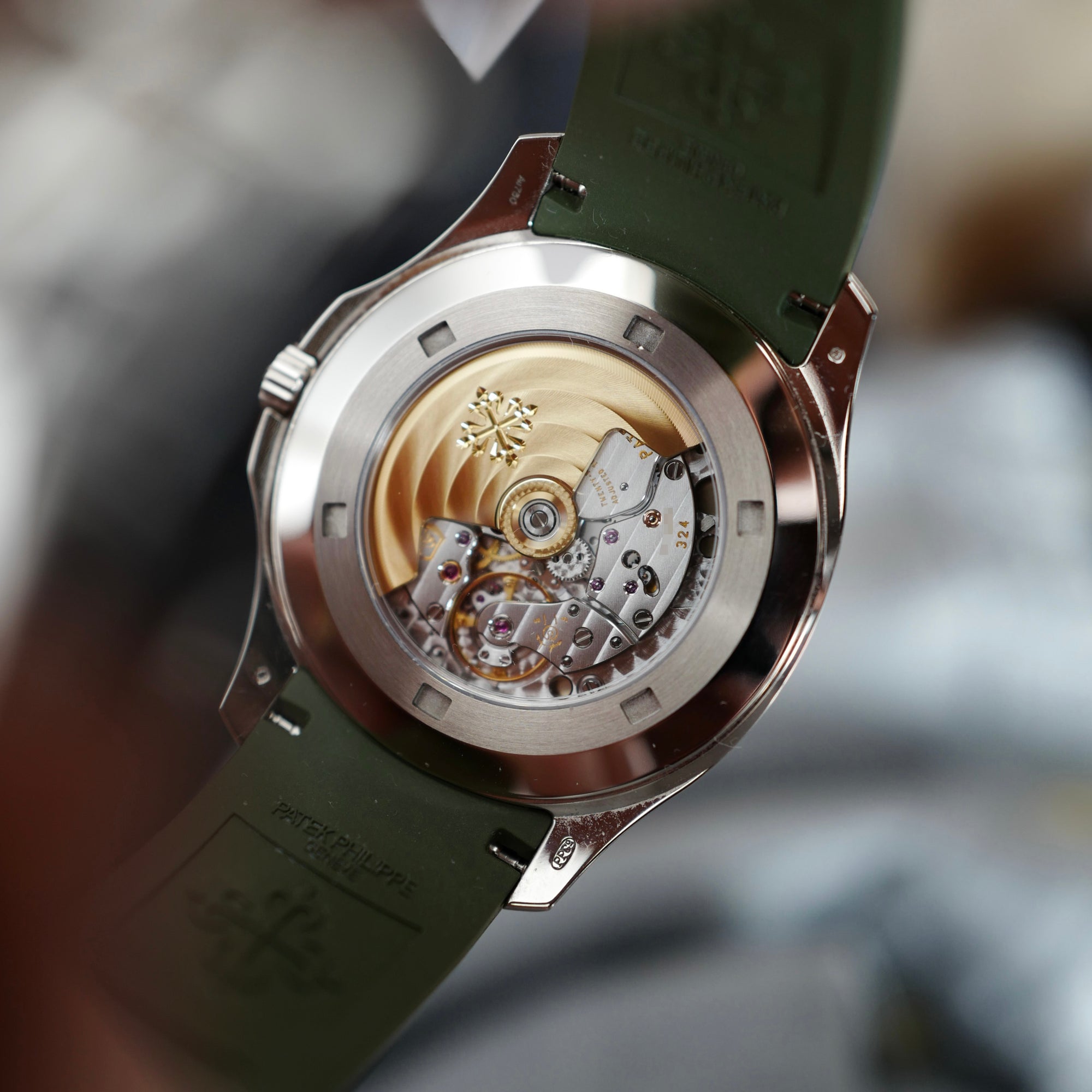 Patek Philippe - Patek Philippe White Gold Aquanaut Khaki Green Watch Ref. 5168 (NEW ARRIVAL) - The Keystone Watches