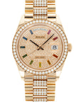 Rolex - Rolex Rose Gold Day-Date Rainbow Diamond Watch Ref. 128345 - The Keystone Watches