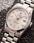 Rolex - Rolex Platinum Day-Date Ref. 18296 with Original Diamonds - The Keystone Watches