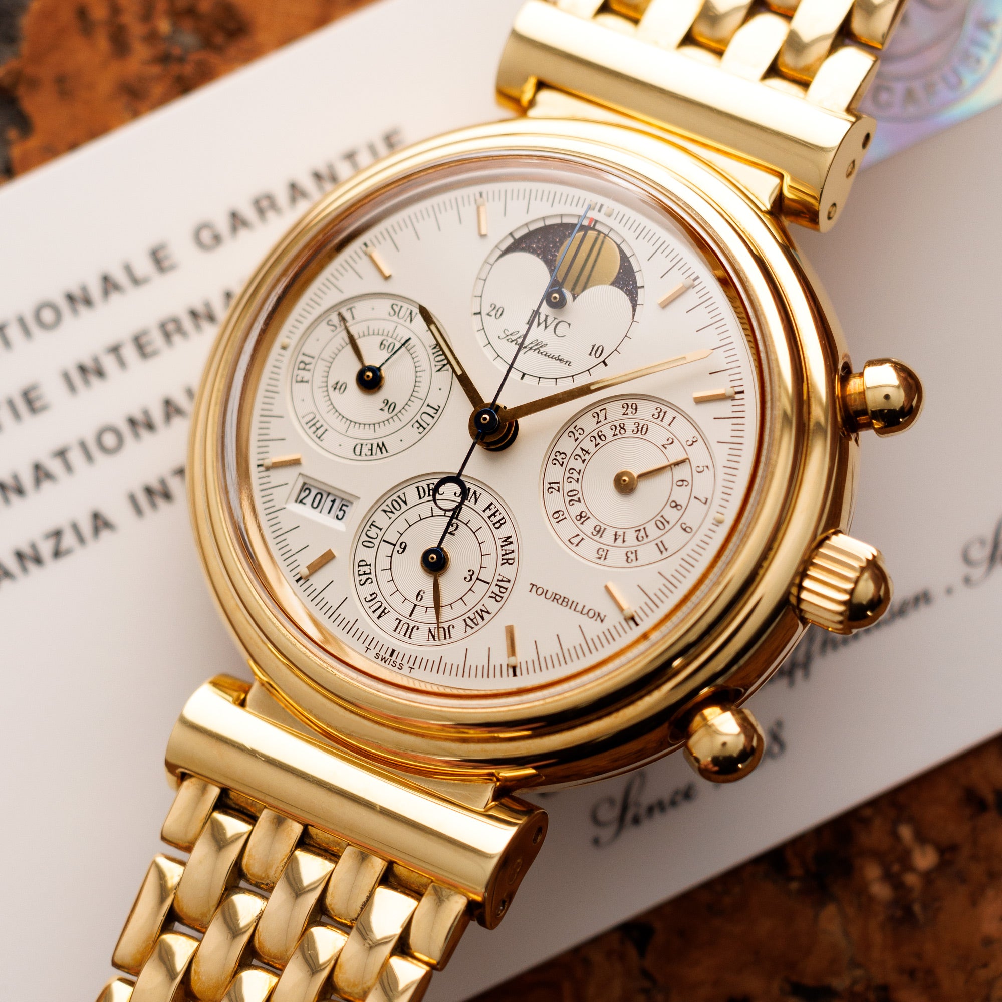 IWC Yellow Gold Perpetual Calendar Tourbillon Da Vinci 3752