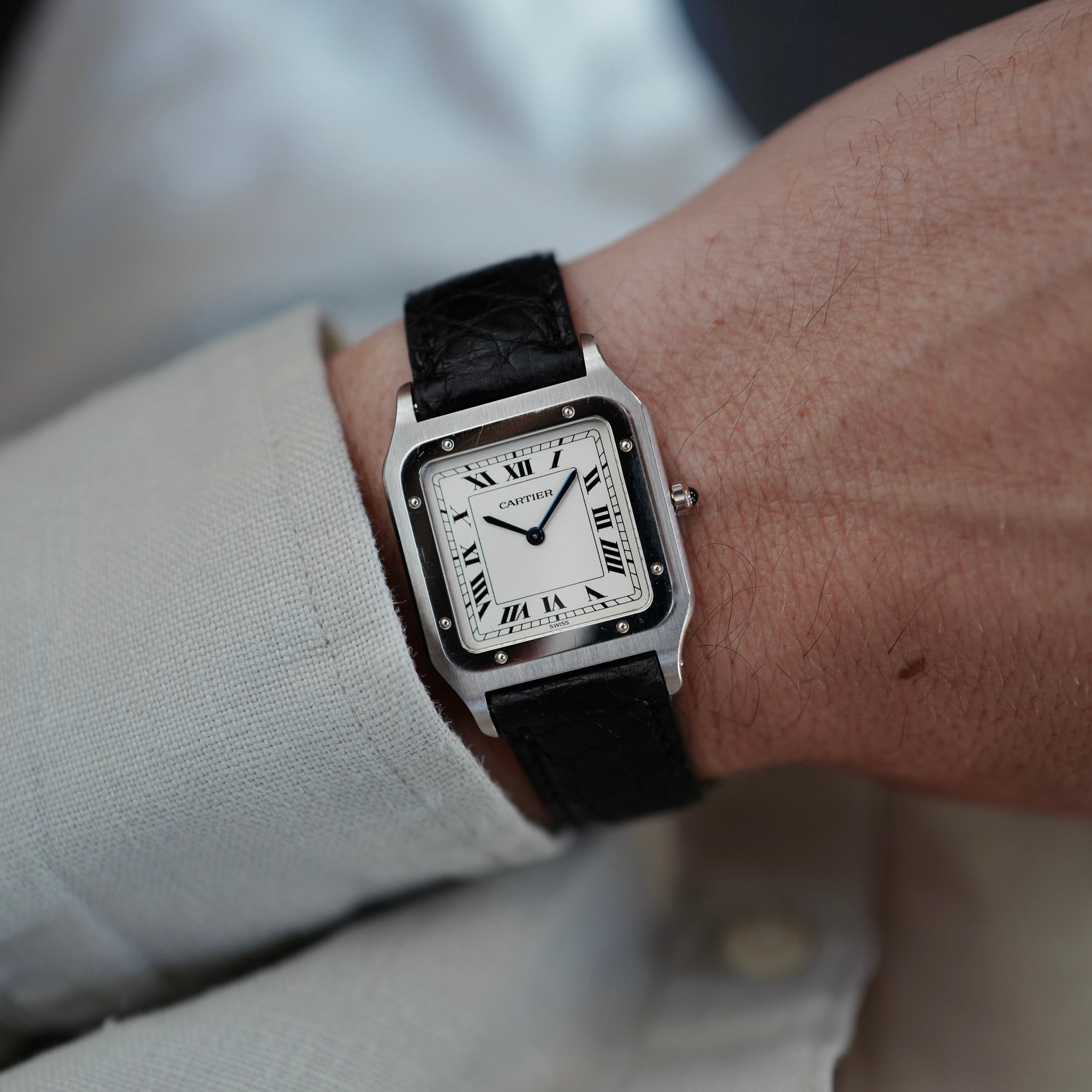 Cartier - Cartier Platinum Santos Mecanique Watch Ref. 1575 - The Keystone Watches