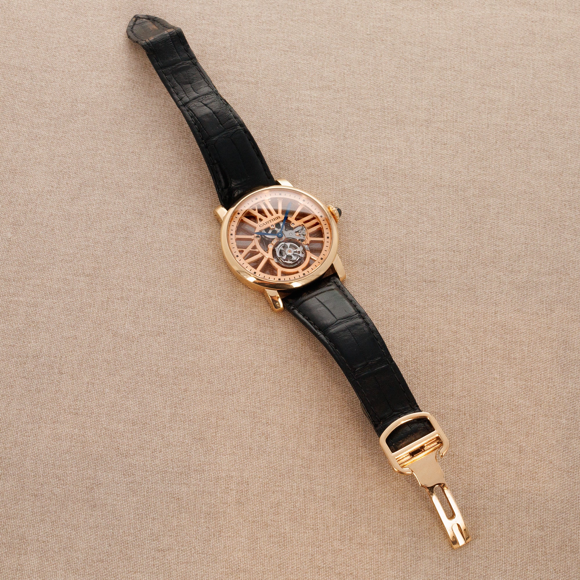 Cartier - Cartier Rose Gold Flying Tourbillon Watch Ref W1580046 - The Keystone Watches