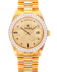 Rolex - Rolex Yellow Gold Day-Date Watch Ref. 18048 with Pave Diamond and Sapphire Dial - The Keystone Watches