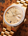 Rolex - Rolex Yellow Gold Day-Date Watch Ref. 18048 with Pave Diamond and Sapphire Dial - The Keystone Watches
