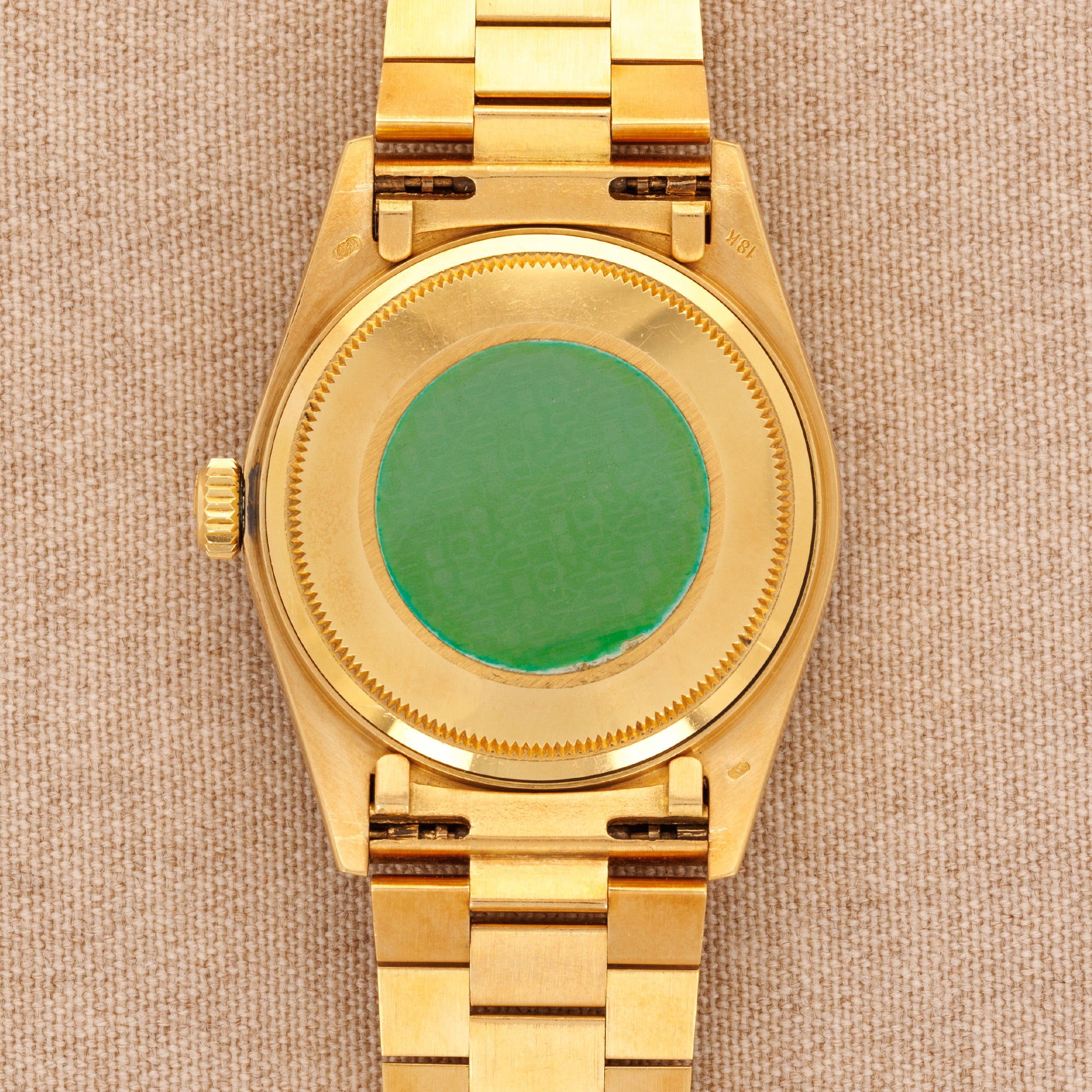 Rolex - Rolex Yellow Gold Day-Date Watch Ref. 18048 with Pave Diamond and Sapphire Dial - The Keystone Watches