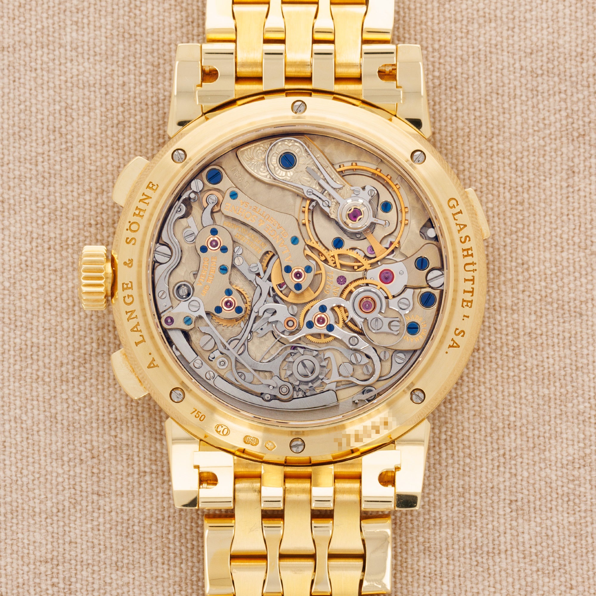 A. Lange & Sohne - A. Lange & Sohne Yellow Gold Datograph Watch Ref. 403.041 on Wellendorf Bracelet - The Keystone Watches