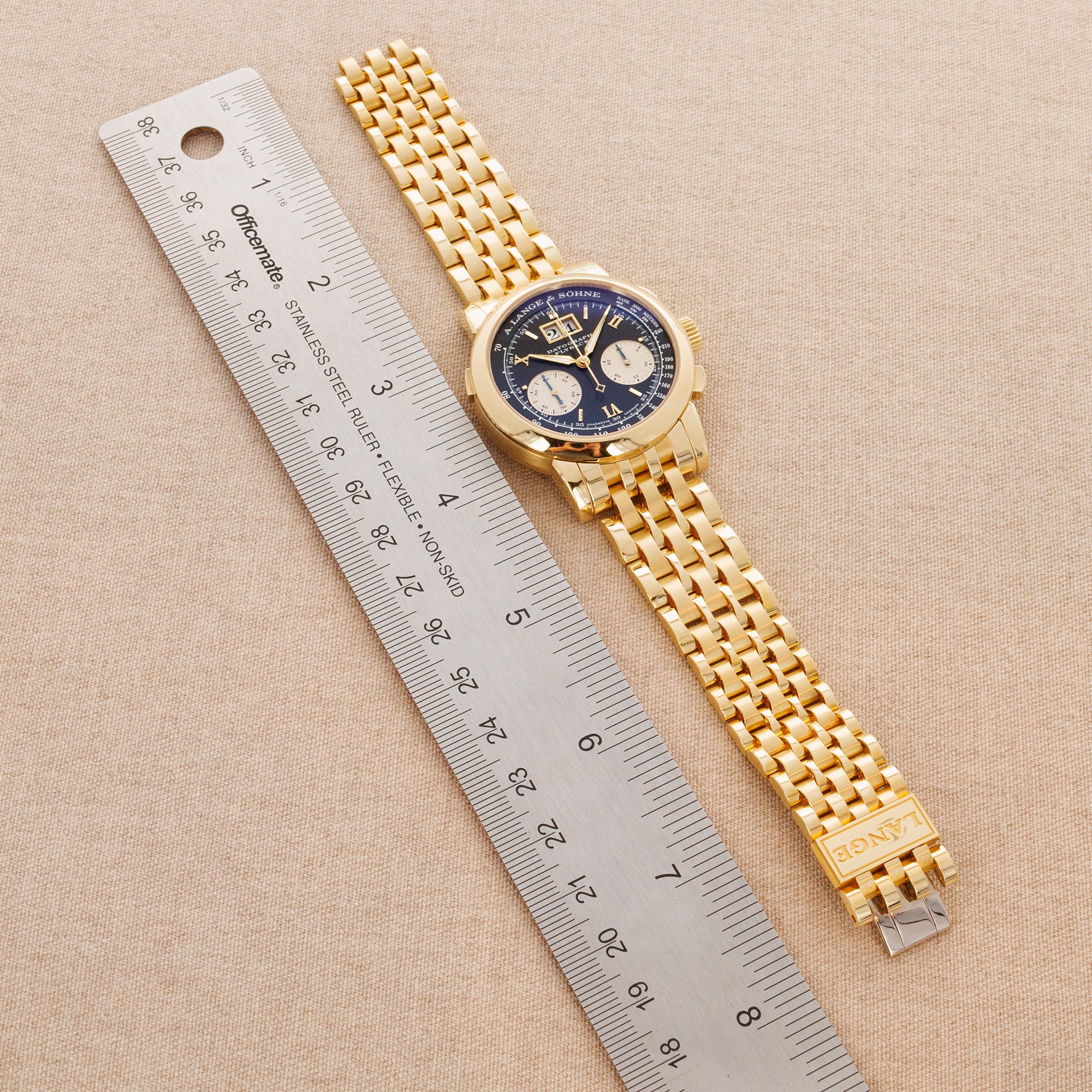 A. Lange & Sohne - A. Lange & Sohne Yellow Gold Datograph Watch Ref. 403.041 on Wellendorf Bracelet - The Keystone Watches